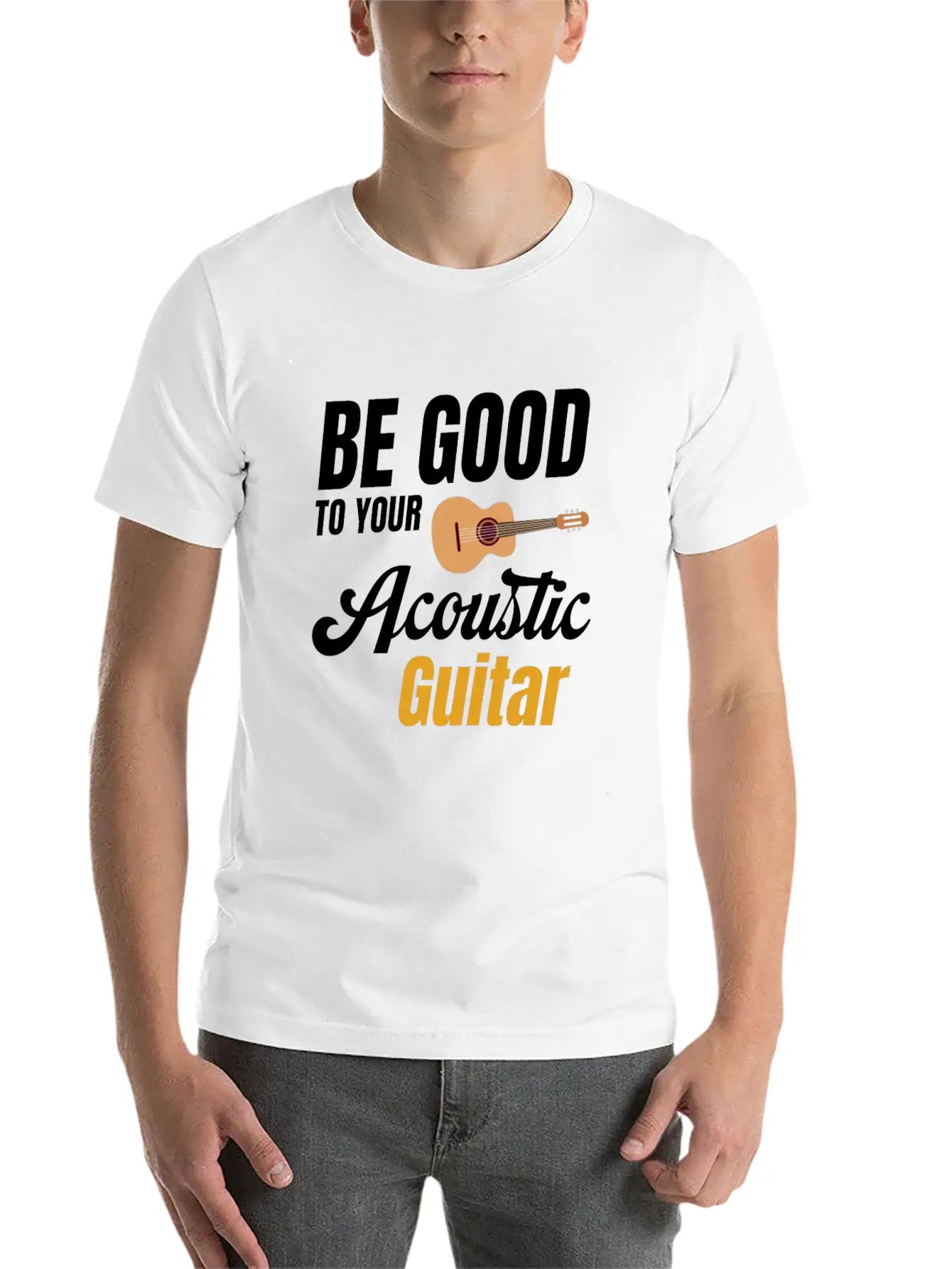 Be Good To Your Wood Acoustic Guitar Lover Band Soft Cotton Short Sleeve Tee ¨C Unisex Wardrobe Staple