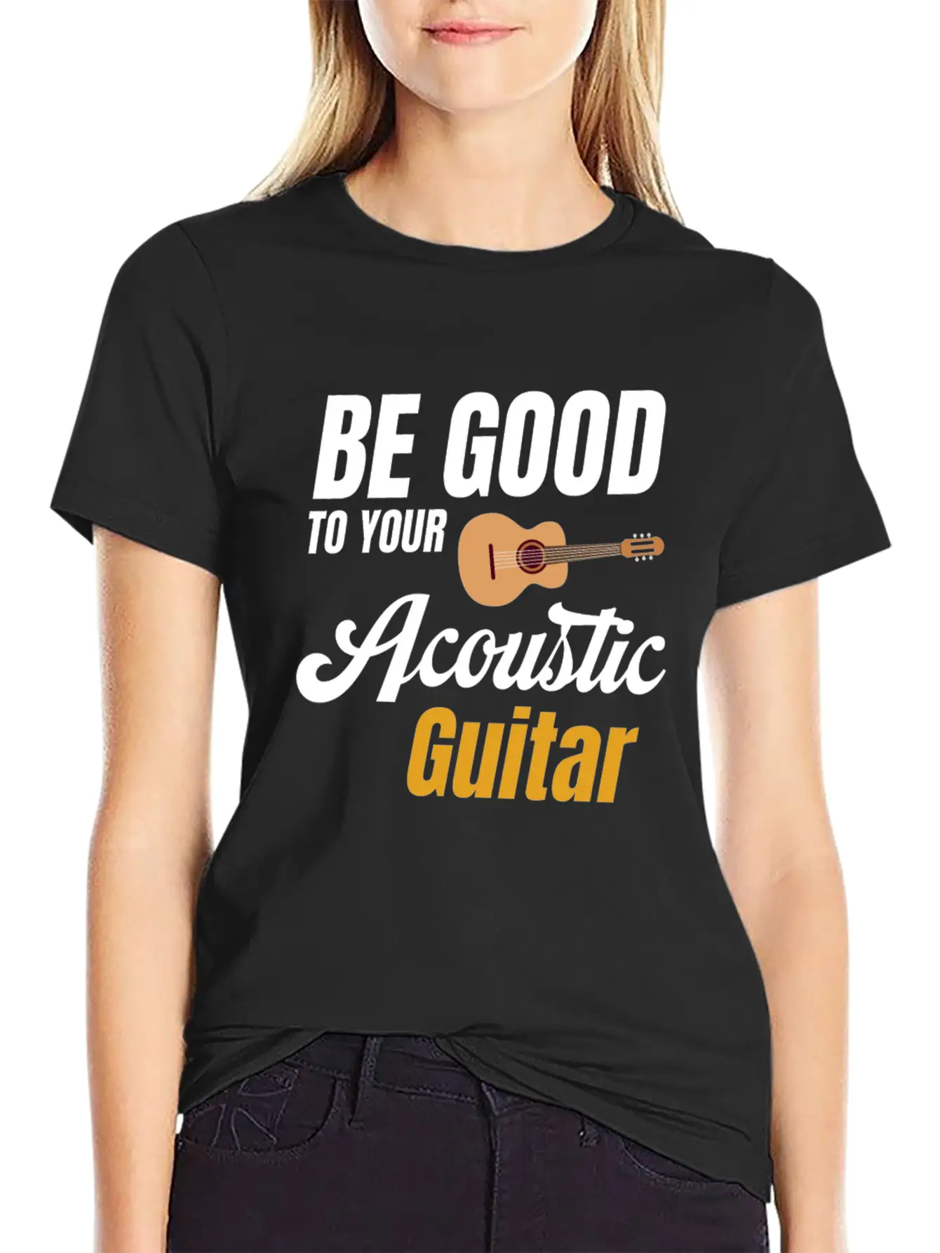 Be Good To Your Wood Acoustic Guitar Lover Band Soft Cotton Short Sleeve Tee ¨C Unisex Wardrobe Staple
