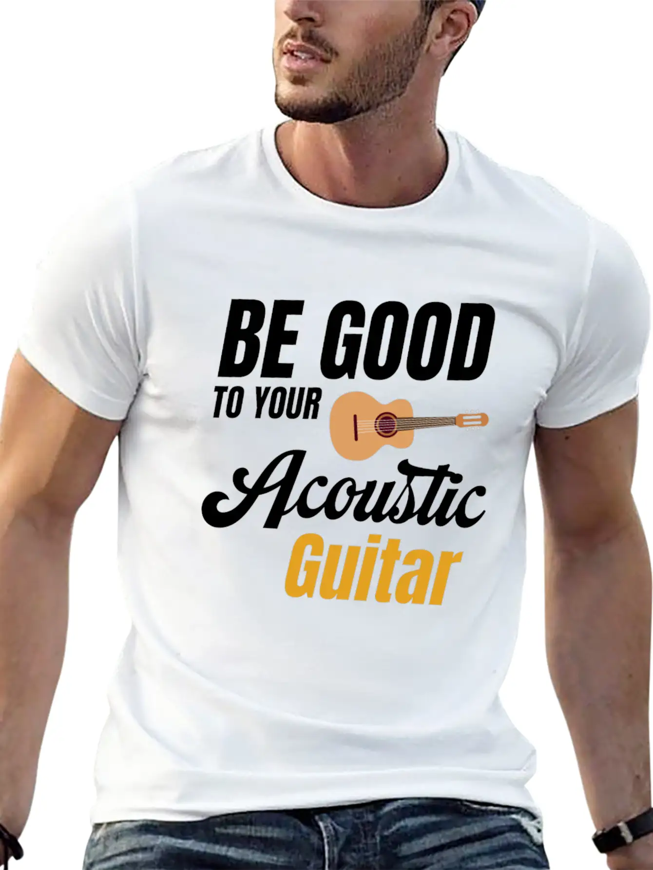 Be Good To Your Wood Acoustic Guitar Lover Band Soft Cotton Short Sleeve Tee ¨C Unisex Wardrobe Staple