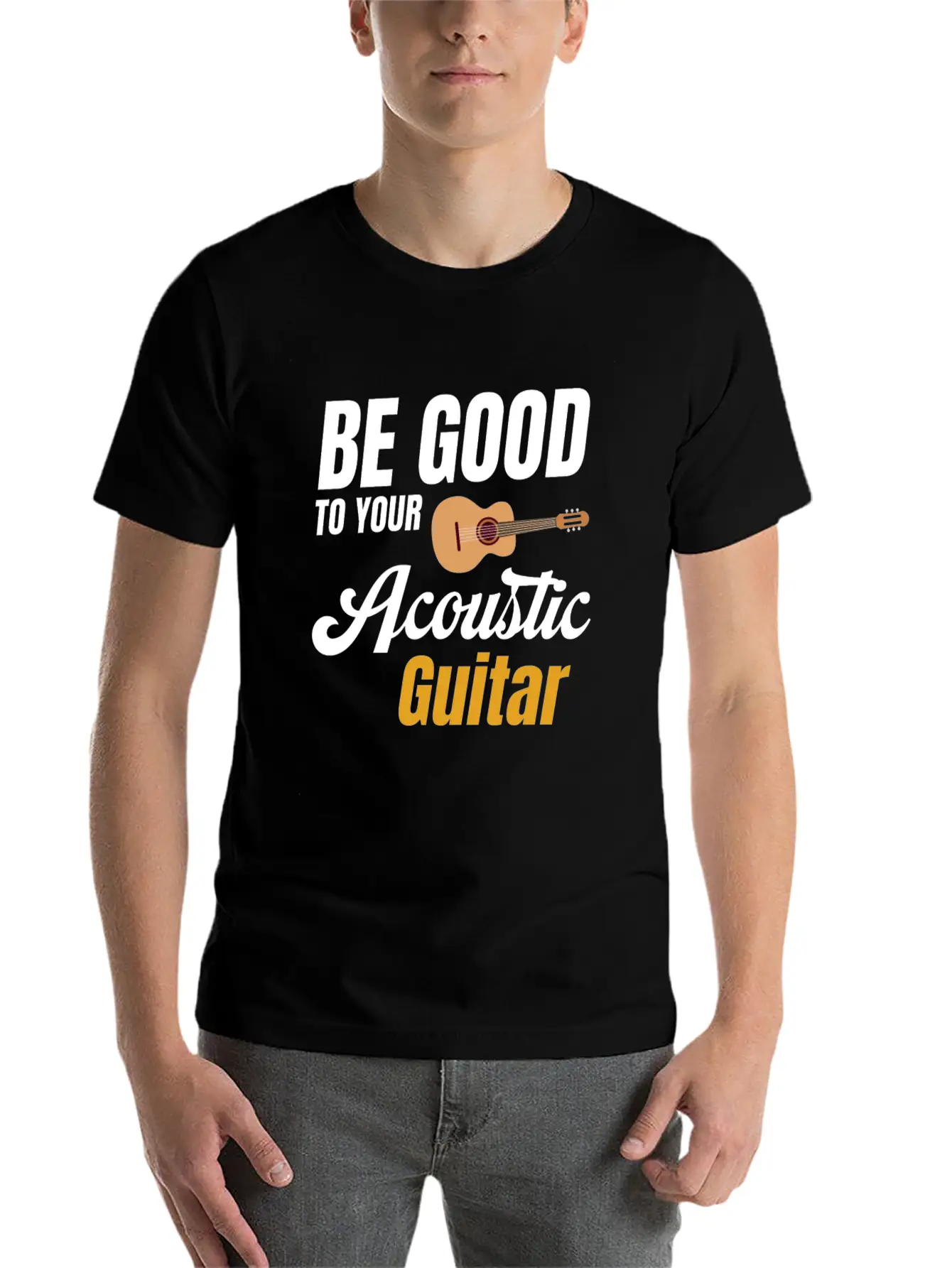 Be Good To Your Wood Acoustic Guitar Lover Band Soft Cotton Short Sleeve Tee ¨C Unisex Wardrobe Staple