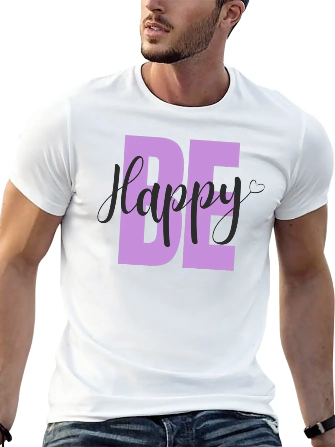 BE Happy Basic Graphic T-Shirt ¨C Daily Comfort In Soft Cotton