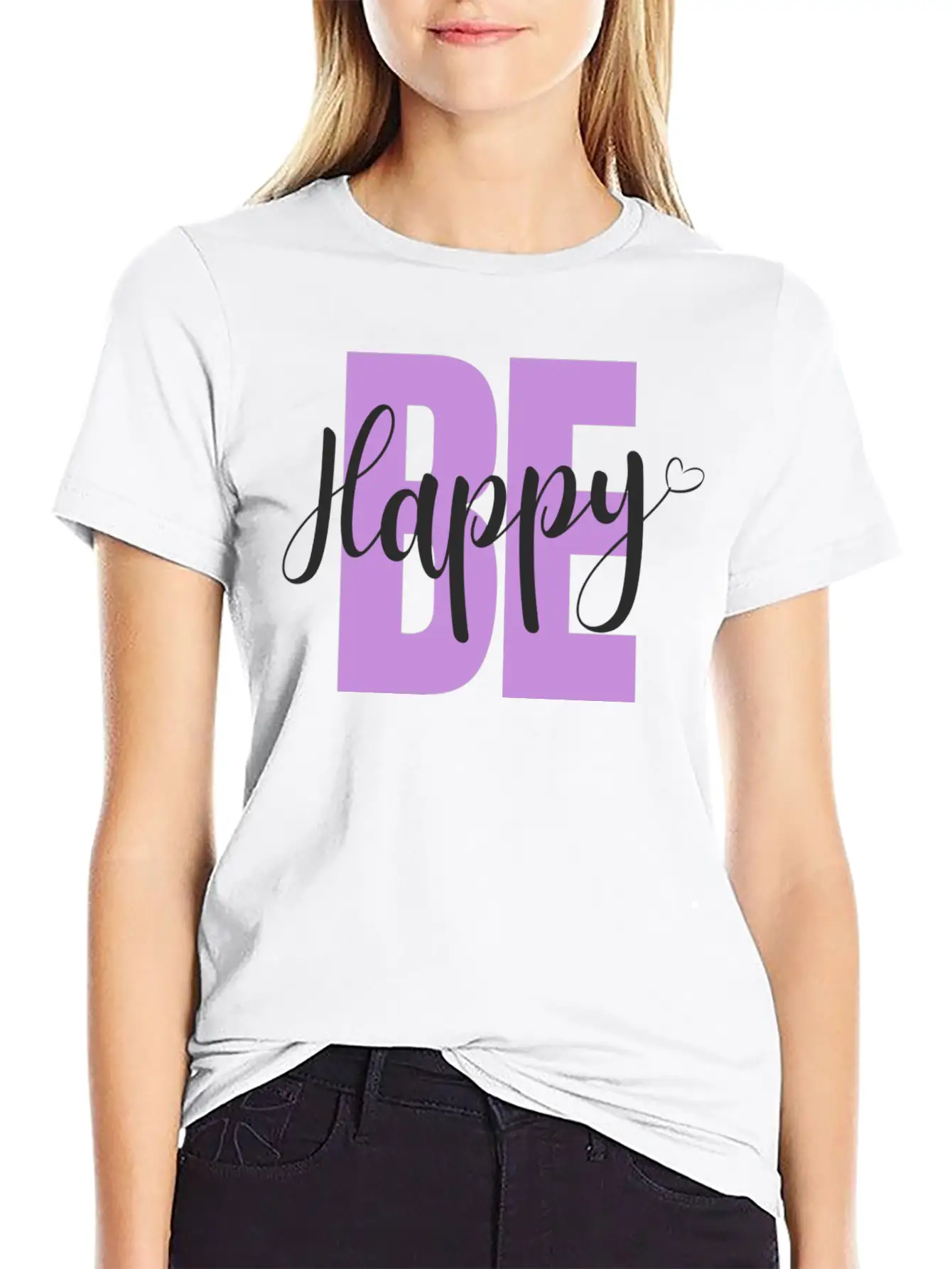 BE Happy Basic Graphic T-Shirt ¨C Daily Comfort In Soft Cotton