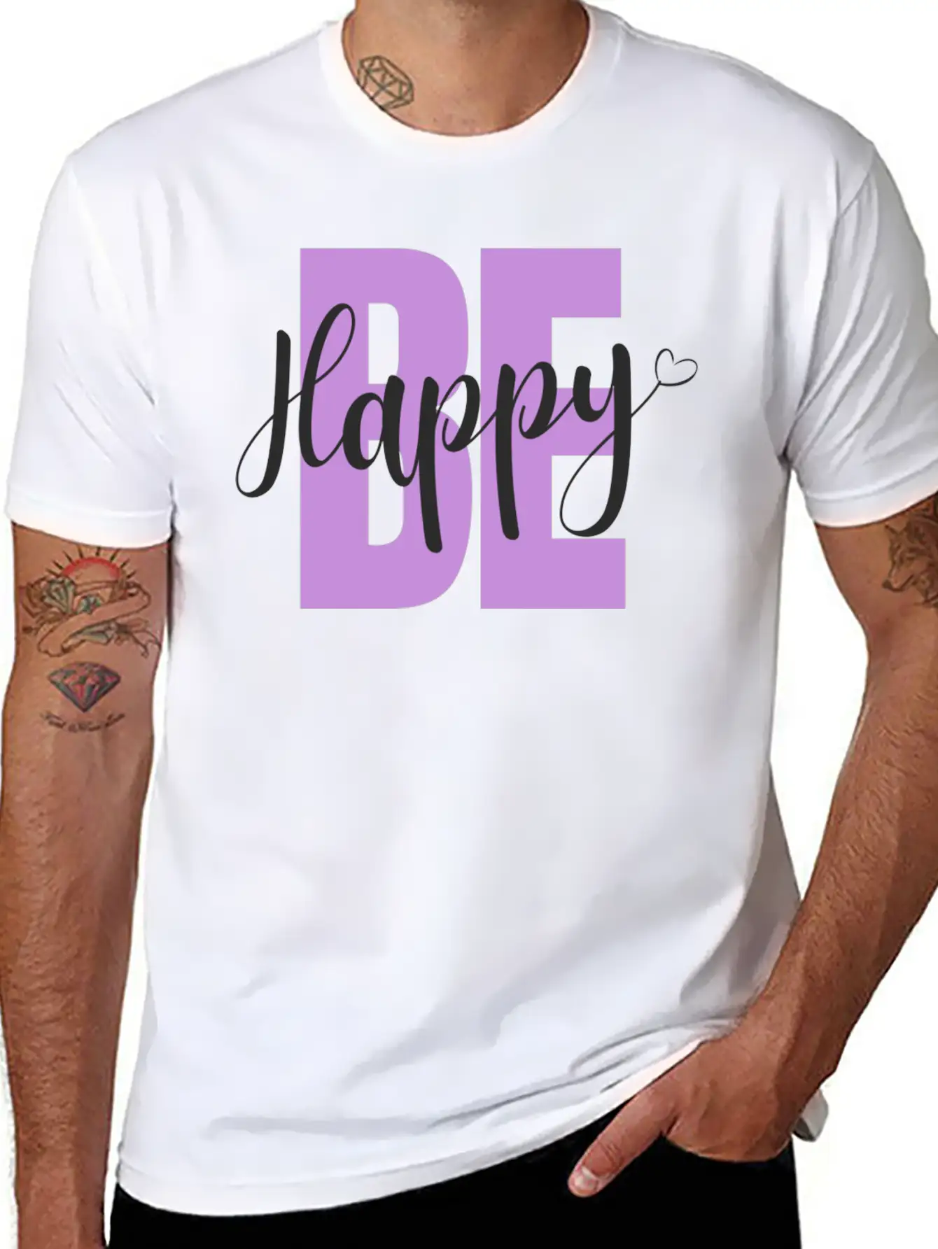 BE Happy Basic Graphic T-Shirt ¨C Daily Comfort In Soft Cotton