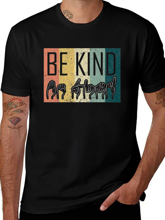 Be Kind ASL Sign Language T-Shirt Alphabet Gift Essential Cotton Tee For Daily Outfits ¨C Unisex Style