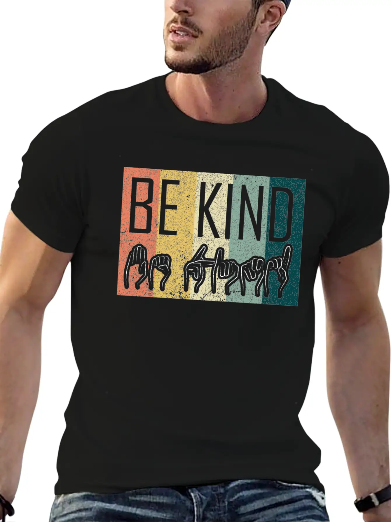 Be Kind ASL Sign Language T-Shirt Alphabet Gift Essential Cotton Tee For Daily Outfits ¨C Unisex Style