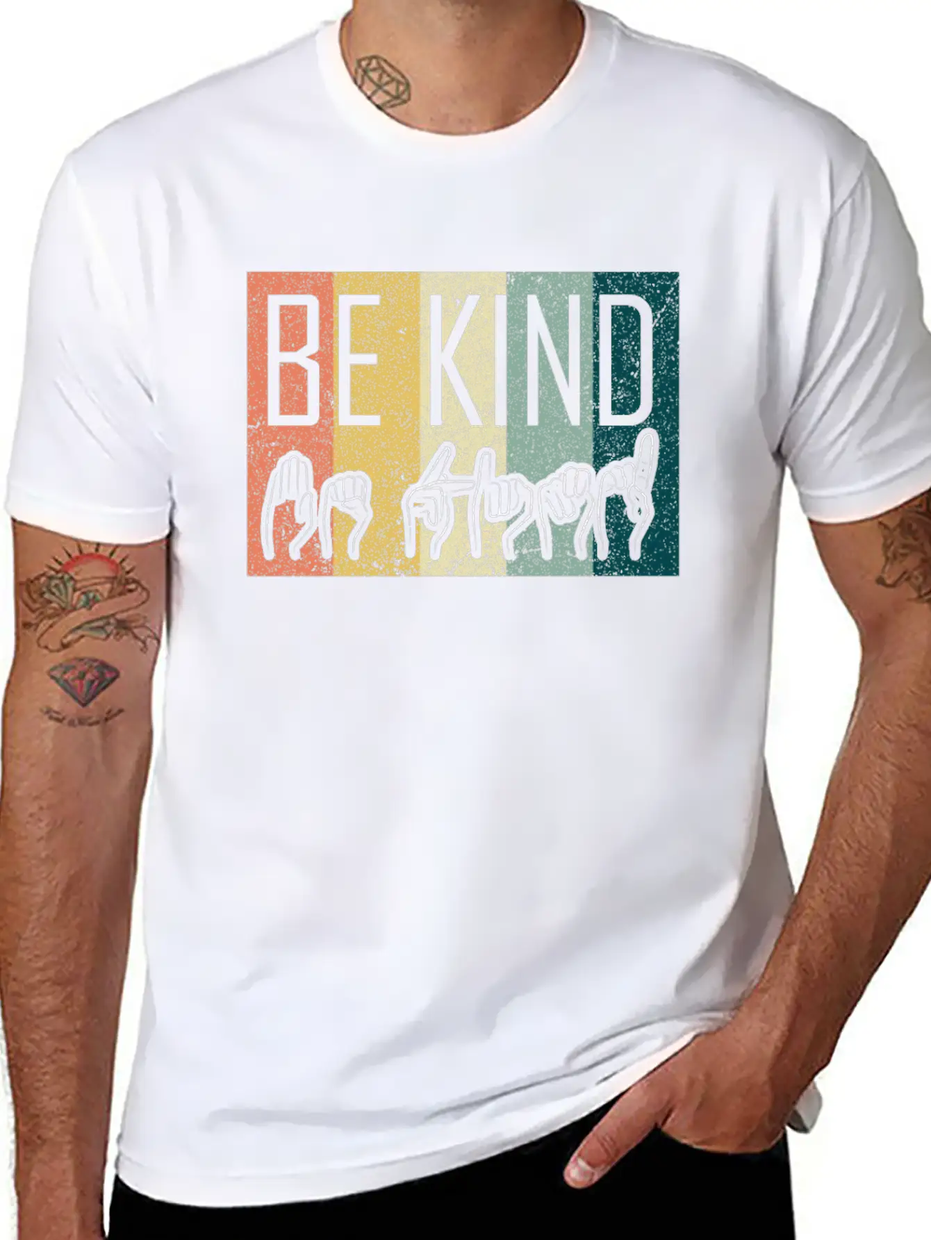 Be Kind ASL Sign Language T-Shirt Alphabet Gift Essential Cotton Tee For Daily Outfits ¨C Unisex Style