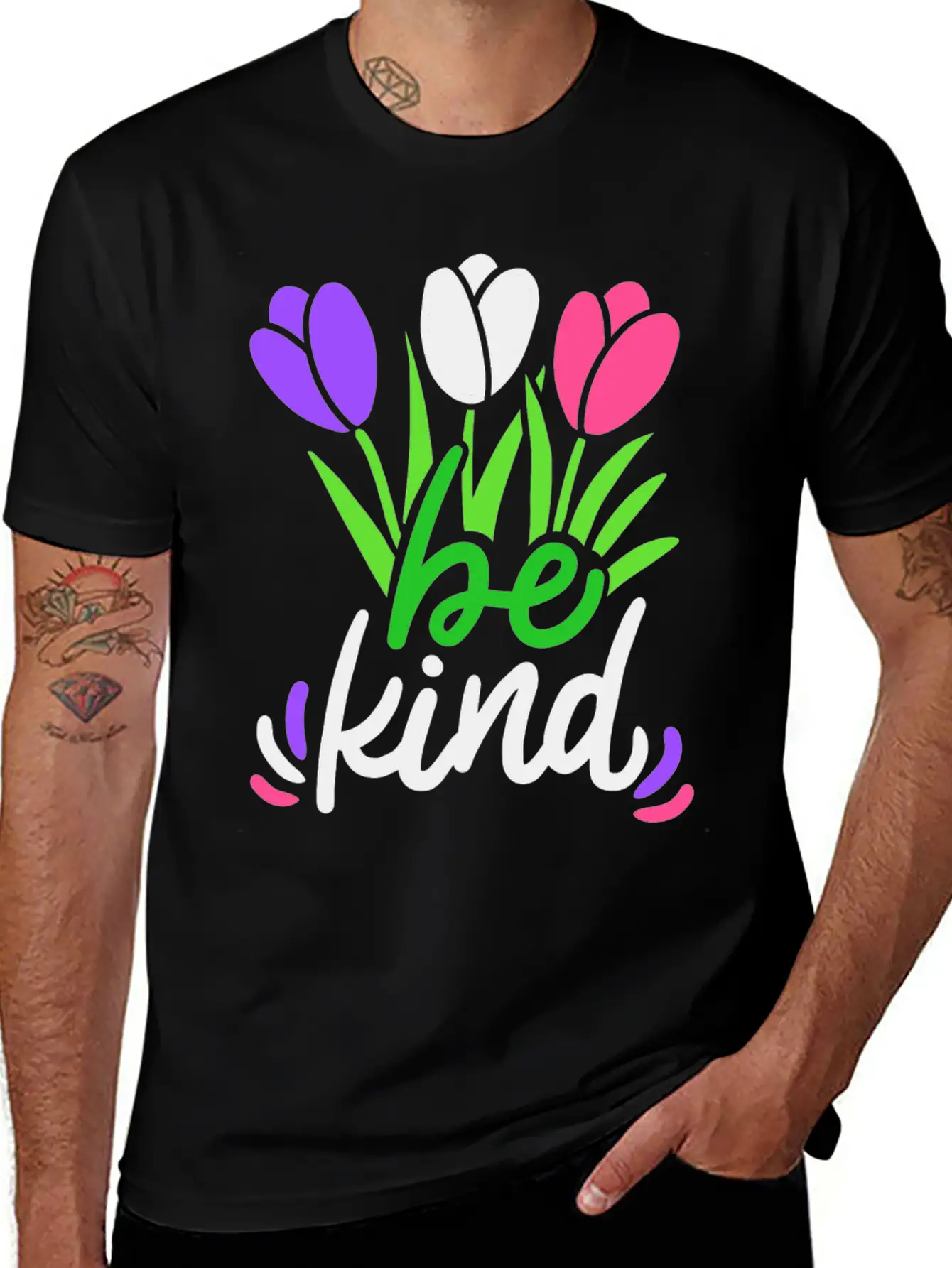 Be Kind Flower Basic Graphic T-Shirt ¨C Daily Comfort In Soft Cotton