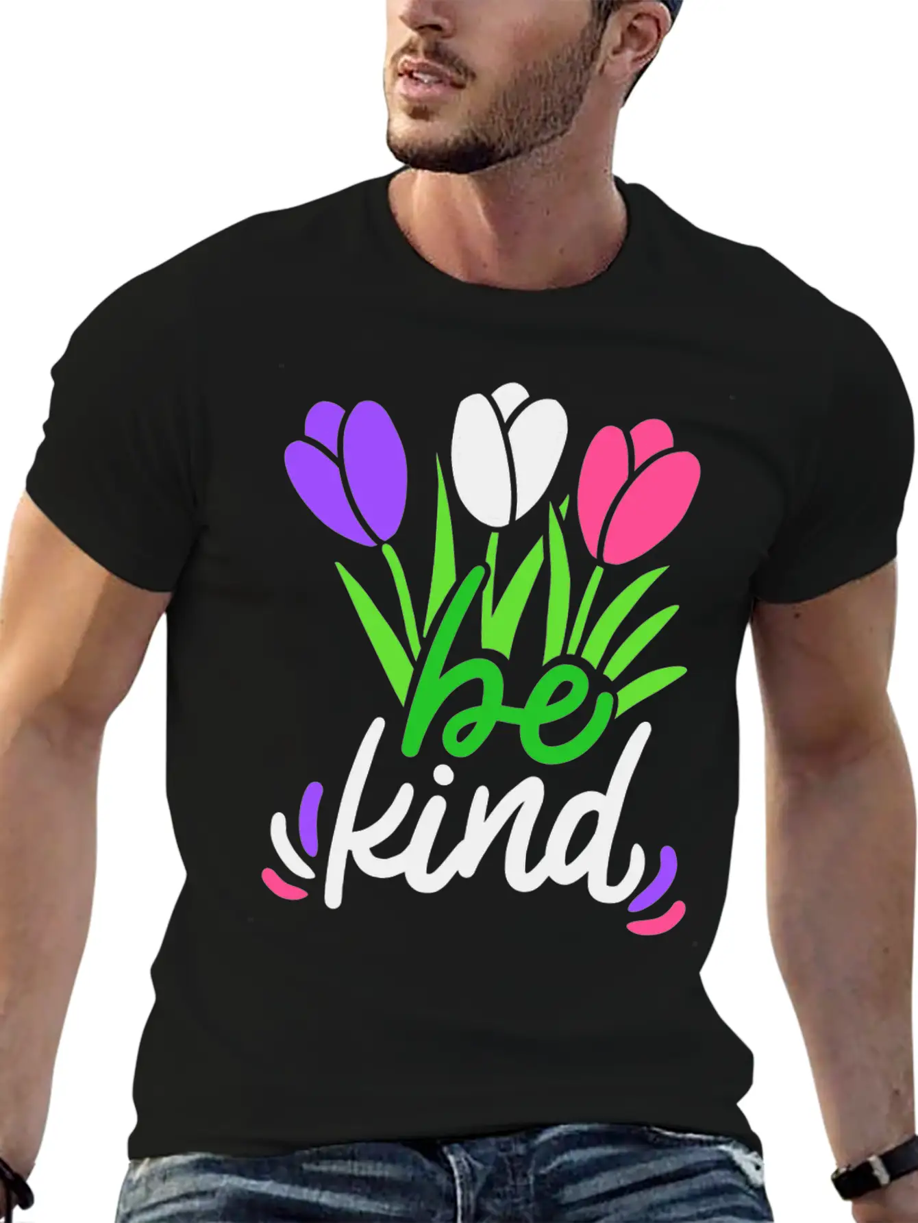 Be Kind Flower Basic Graphic T-Shirt ¨C Daily Comfort In Soft Cotton