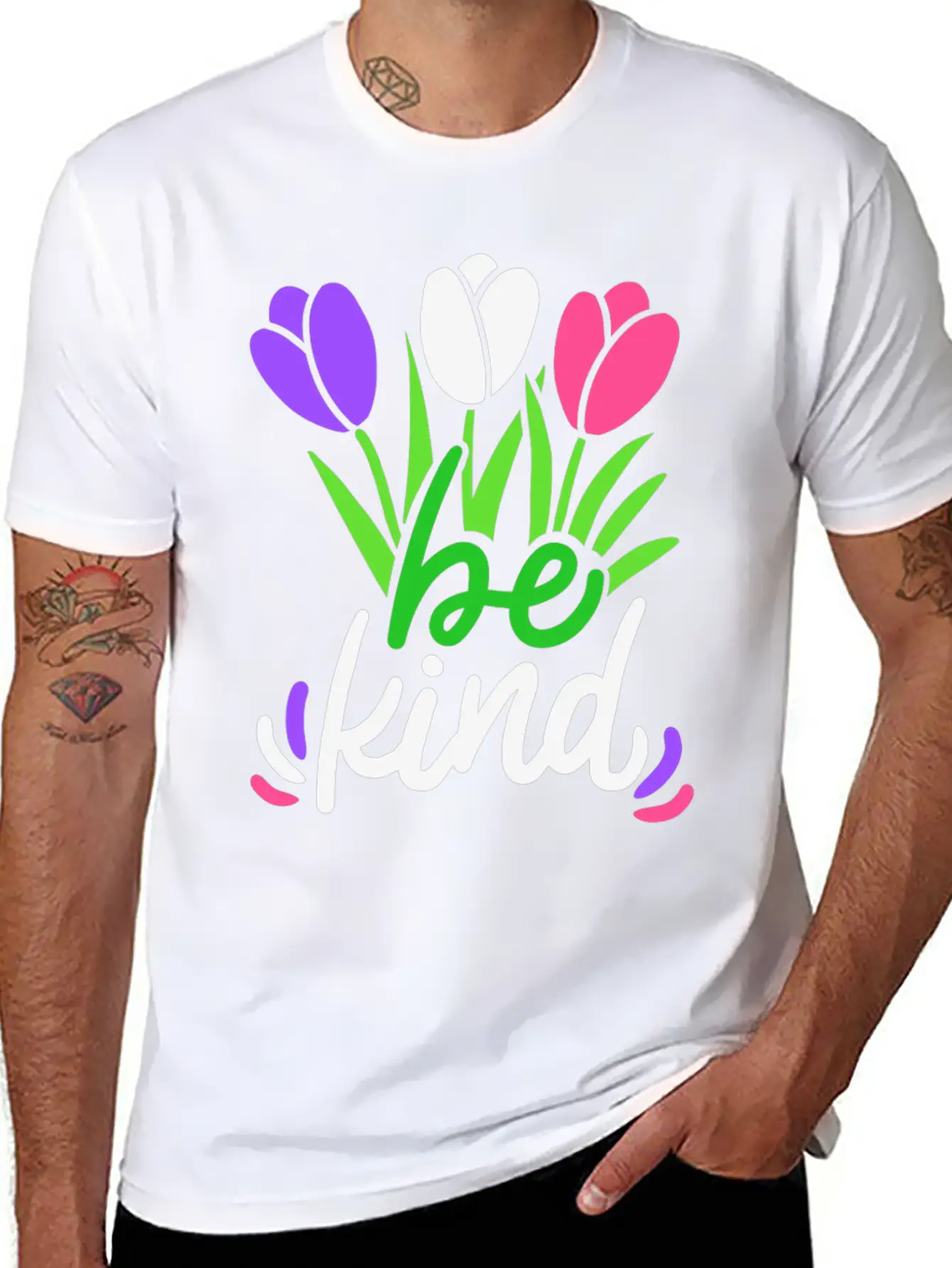 Be Kind Flower Basic Graphic T-Shirt ¨C Daily Comfort In Soft Cotton