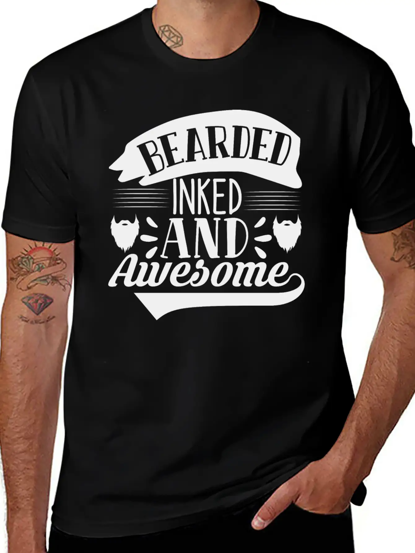 Bearded Inked And Awesome Soft Cotton Short Sleeve Tee ¨C Unisex Wardrobe Staple