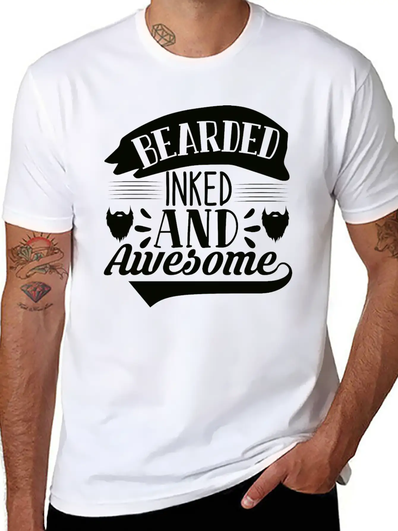 Bearded Inked And Awesome Soft Cotton Short Sleeve Tee ¨C Unisex Wardrobe Staple