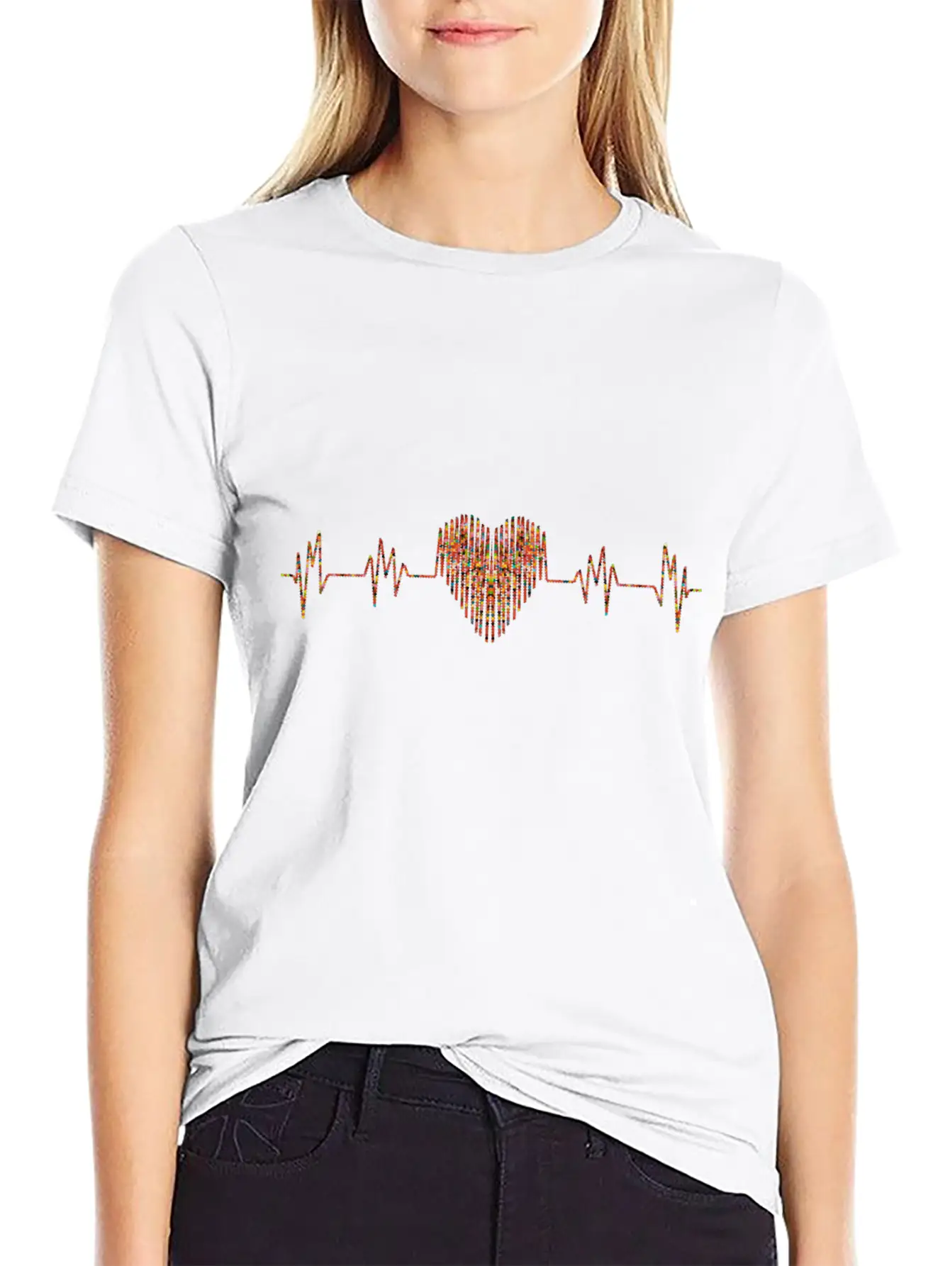 Beautiful Heartbeat Love Heart Design Soft Cotton Short Sleeve Tee ¨C Unisex Wardrobe Staple