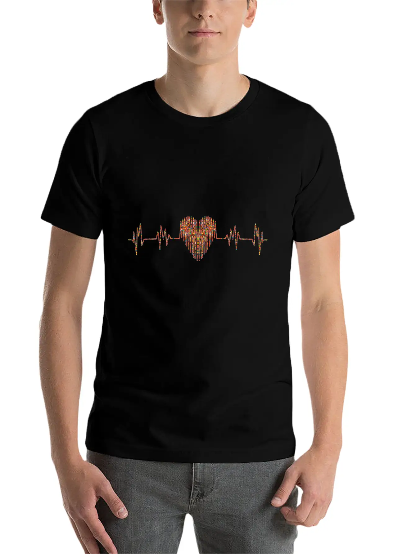 Beautiful Heartbeat Love Heart Design Soft Cotton Short Sleeve Tee ¨C Unisex Wardrobe Staple