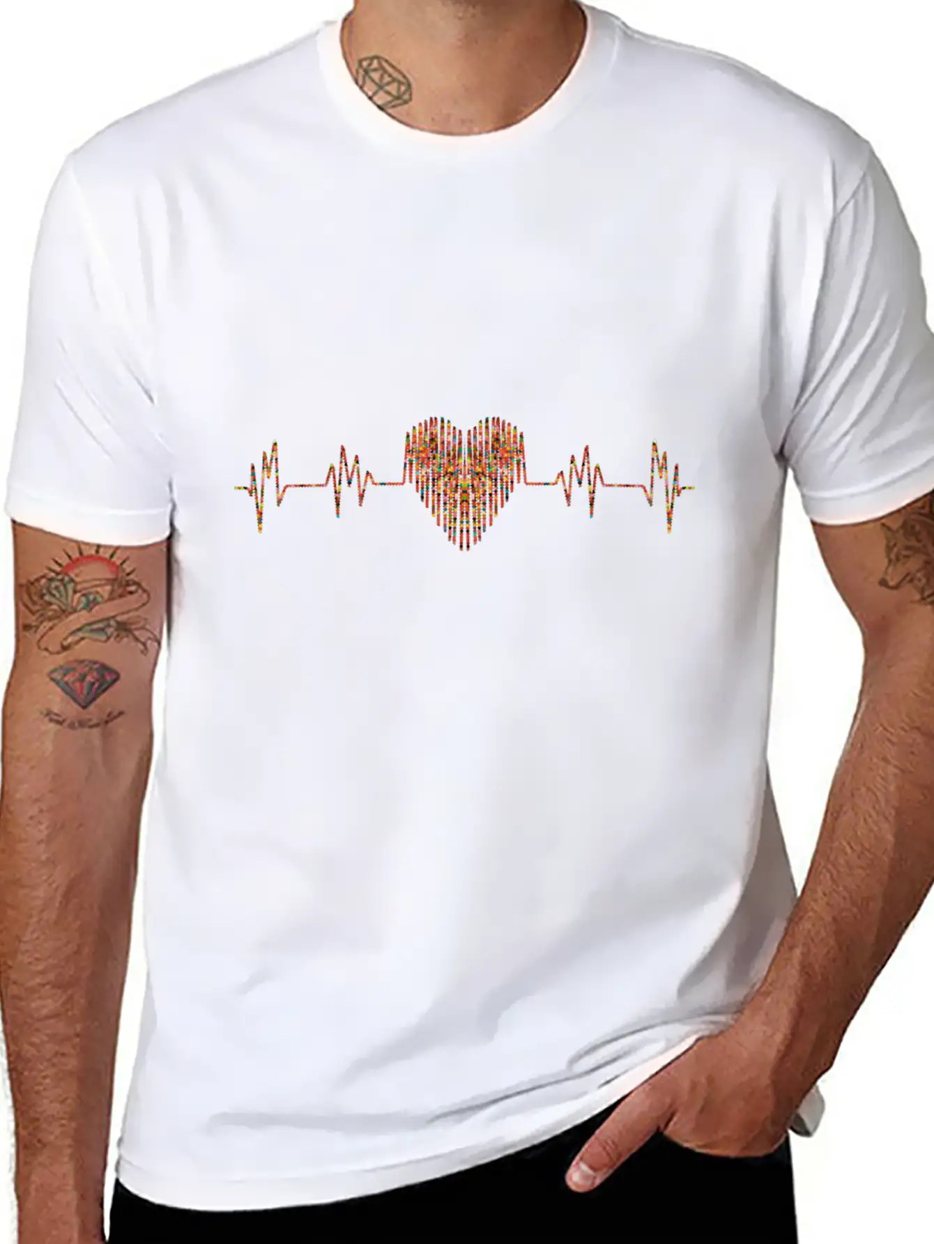 Beautiful Heartbeat Love Heart Design Soft Cotton Short Sleeve Tee ¨C Unisex Wardrobe Staple