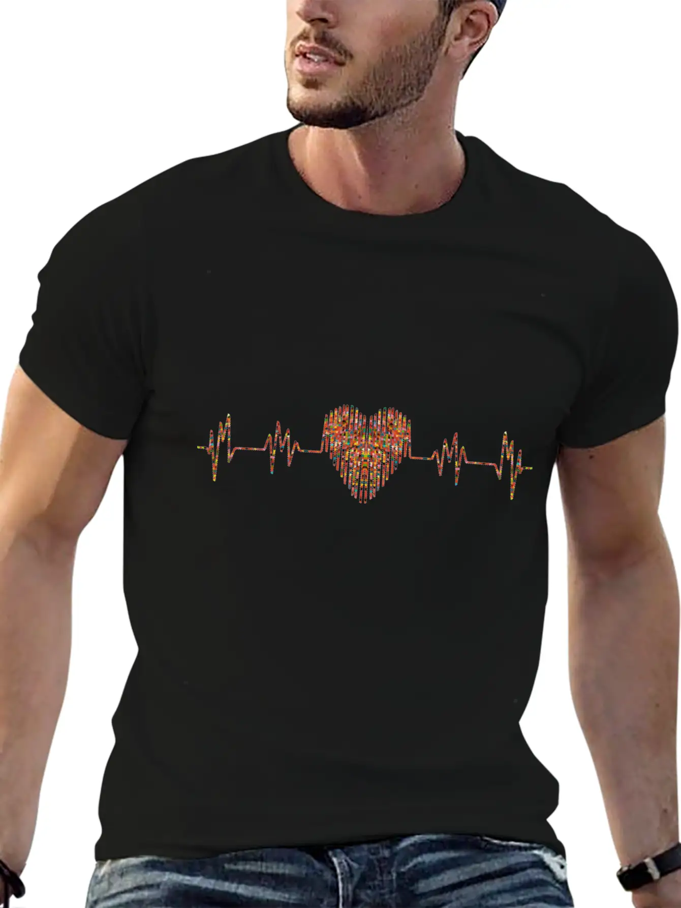 Beautiful Heartbeat Love Heart Design Soft Cotton Short Sleeve Tee ¨C Unisex Wardrobe Staple