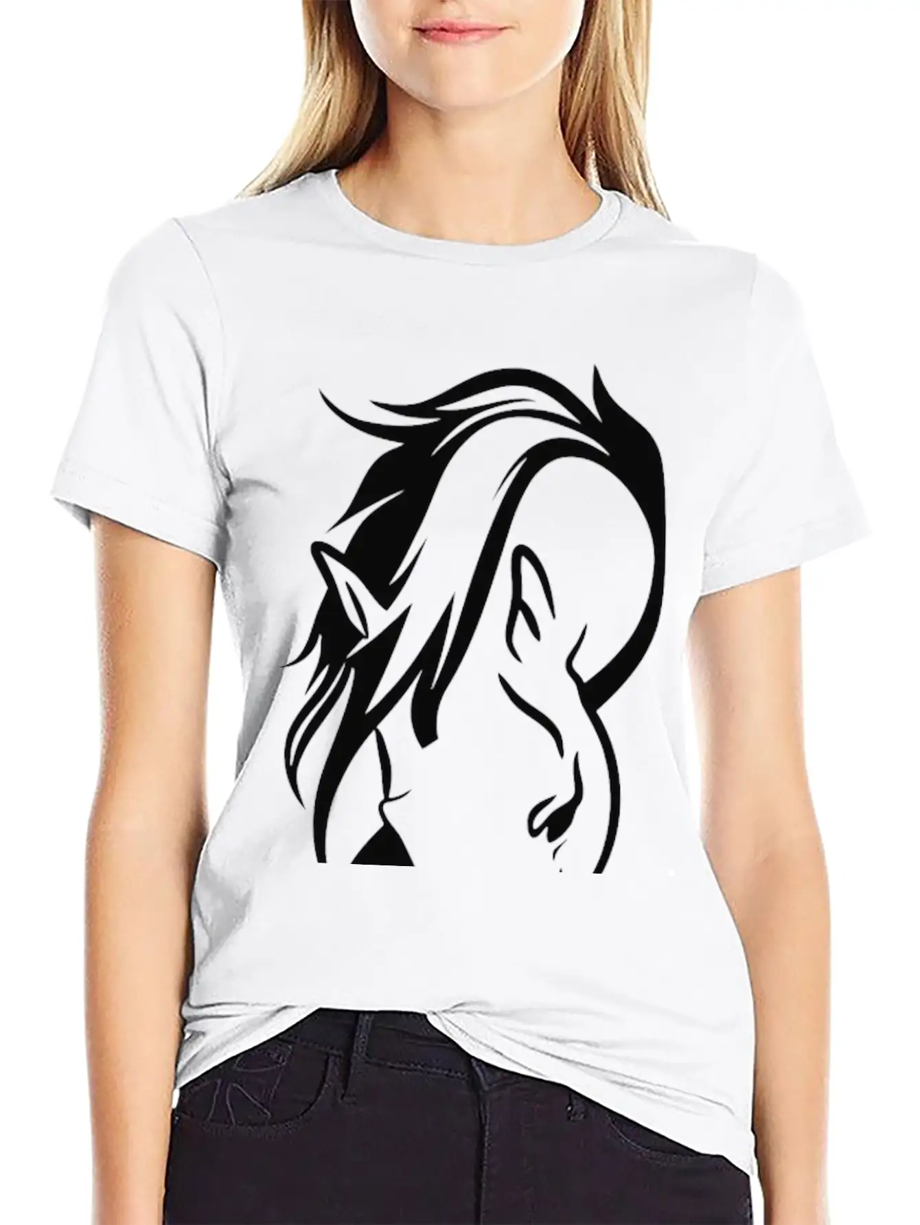 Beautiful Horse Essential Cotton Tee For Daily Outfits ¨C Unisex Style