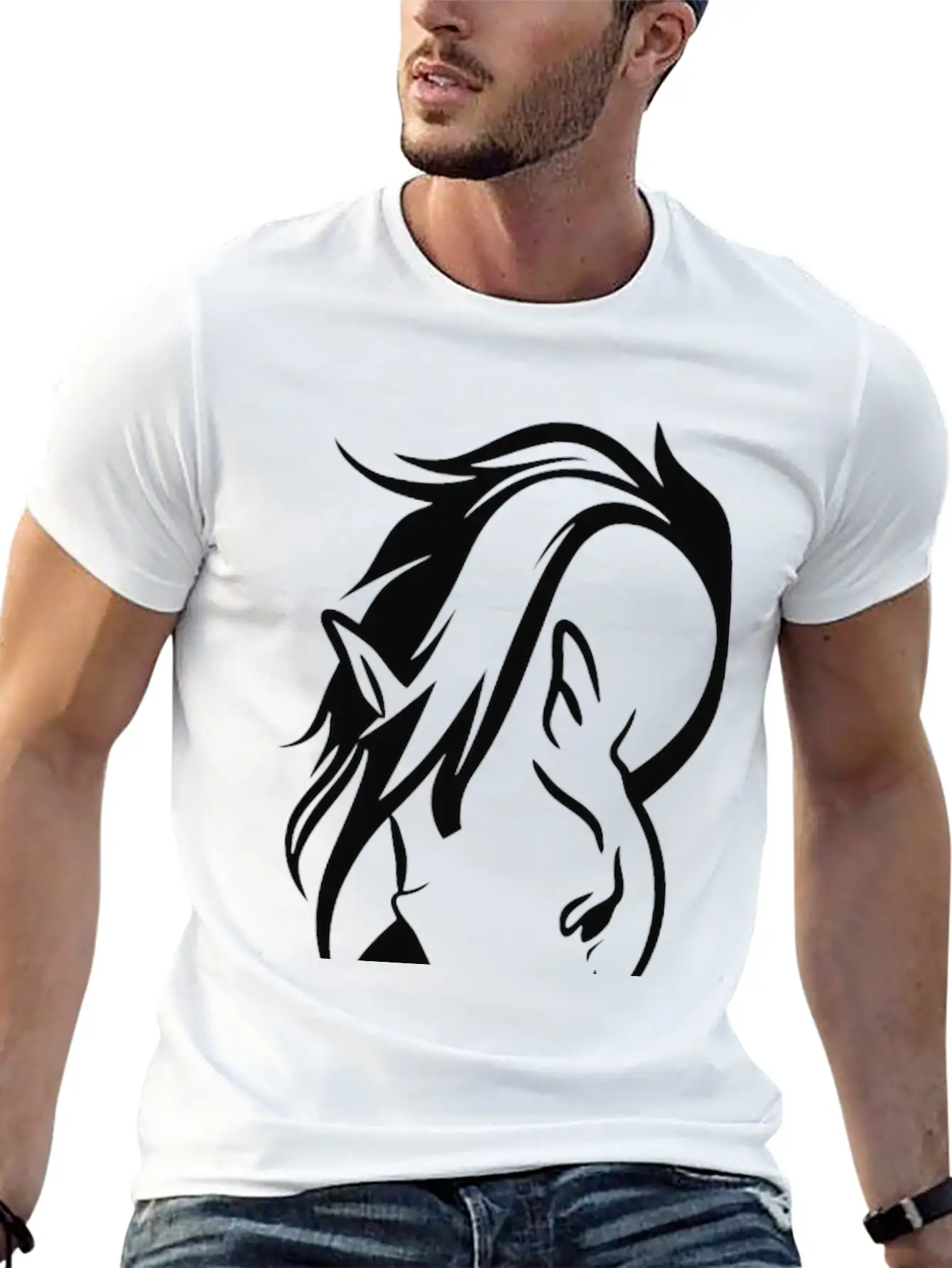 Beautiful Horse Essential Cotton Tee For Daily Outfits ¨C Unisex Style