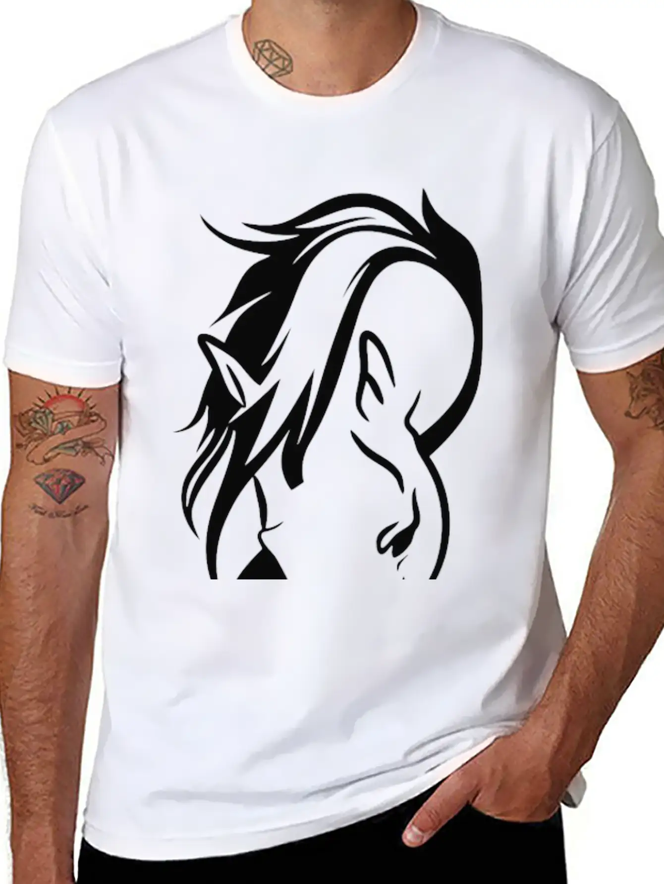 Beautiful Horse Essential Cotton Tee For Daily Outfits ¨C Unisex Style