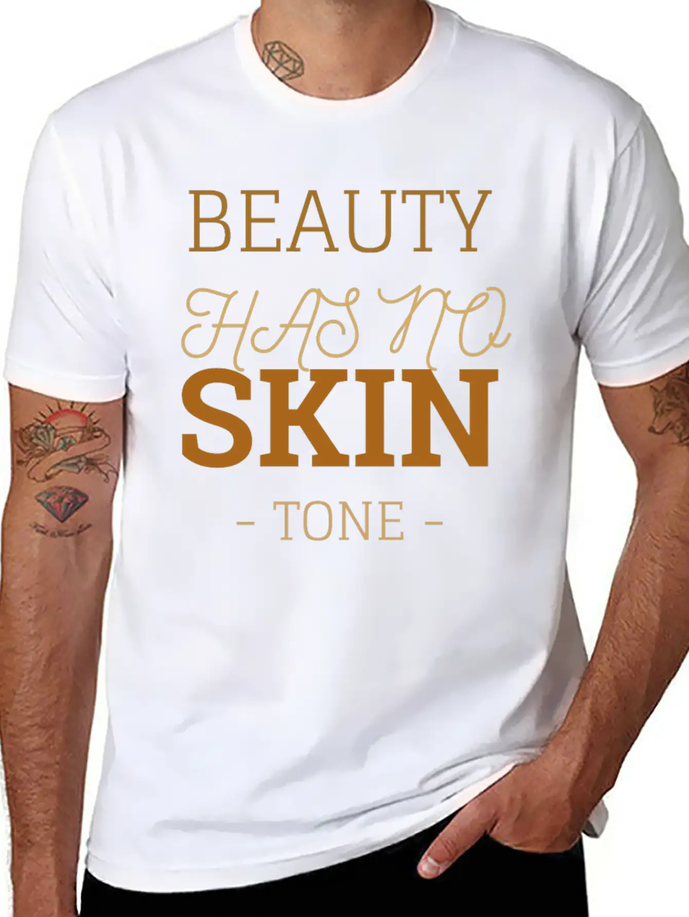 Beauty Has No Skin Tone Essential Cotton Tee For Daily Outfits ¨C Unisex Style