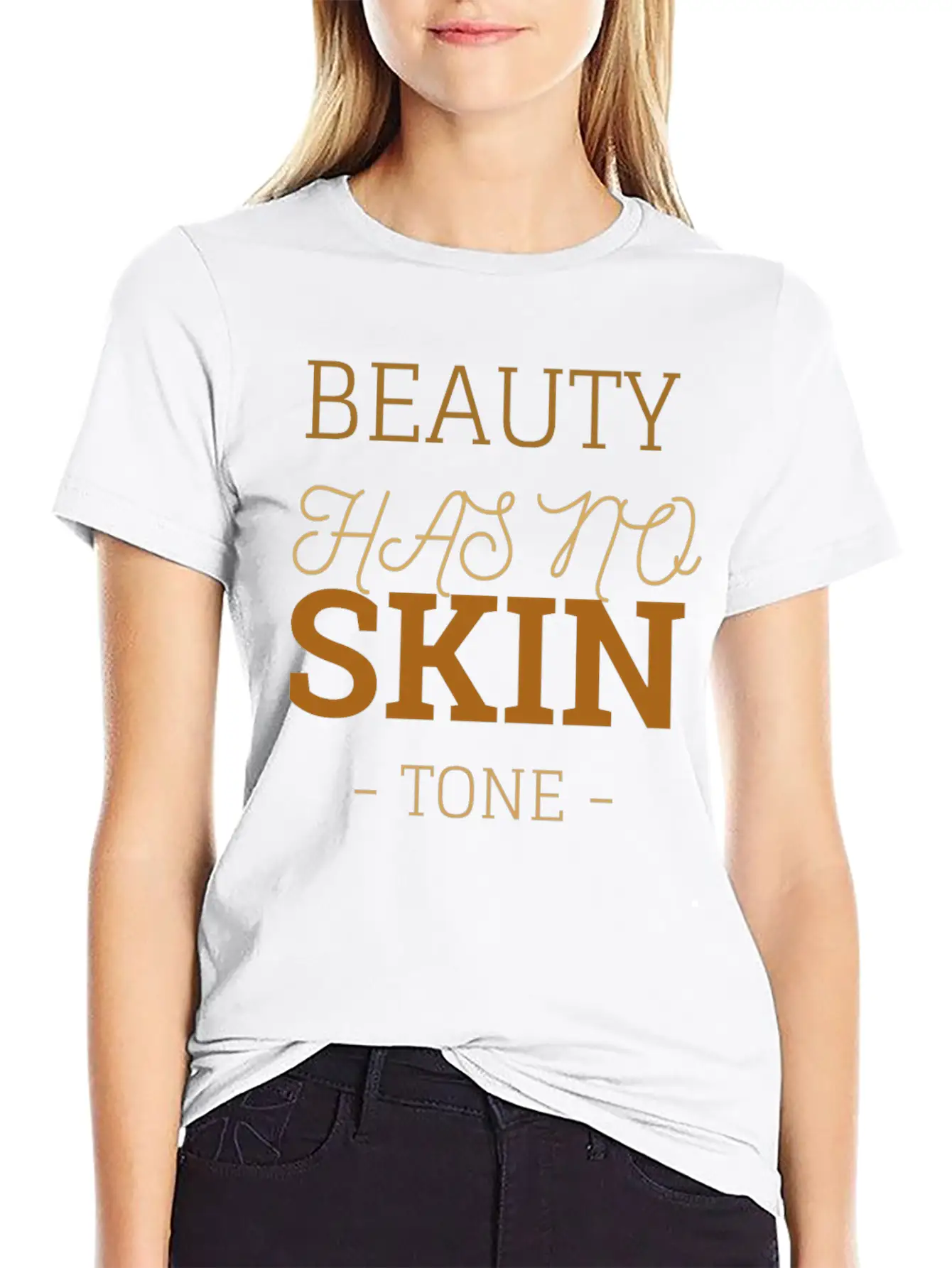 Beauty Has No Skin Tone Essential Cotton Tee For Daily Outfits ¨C Unisex Style