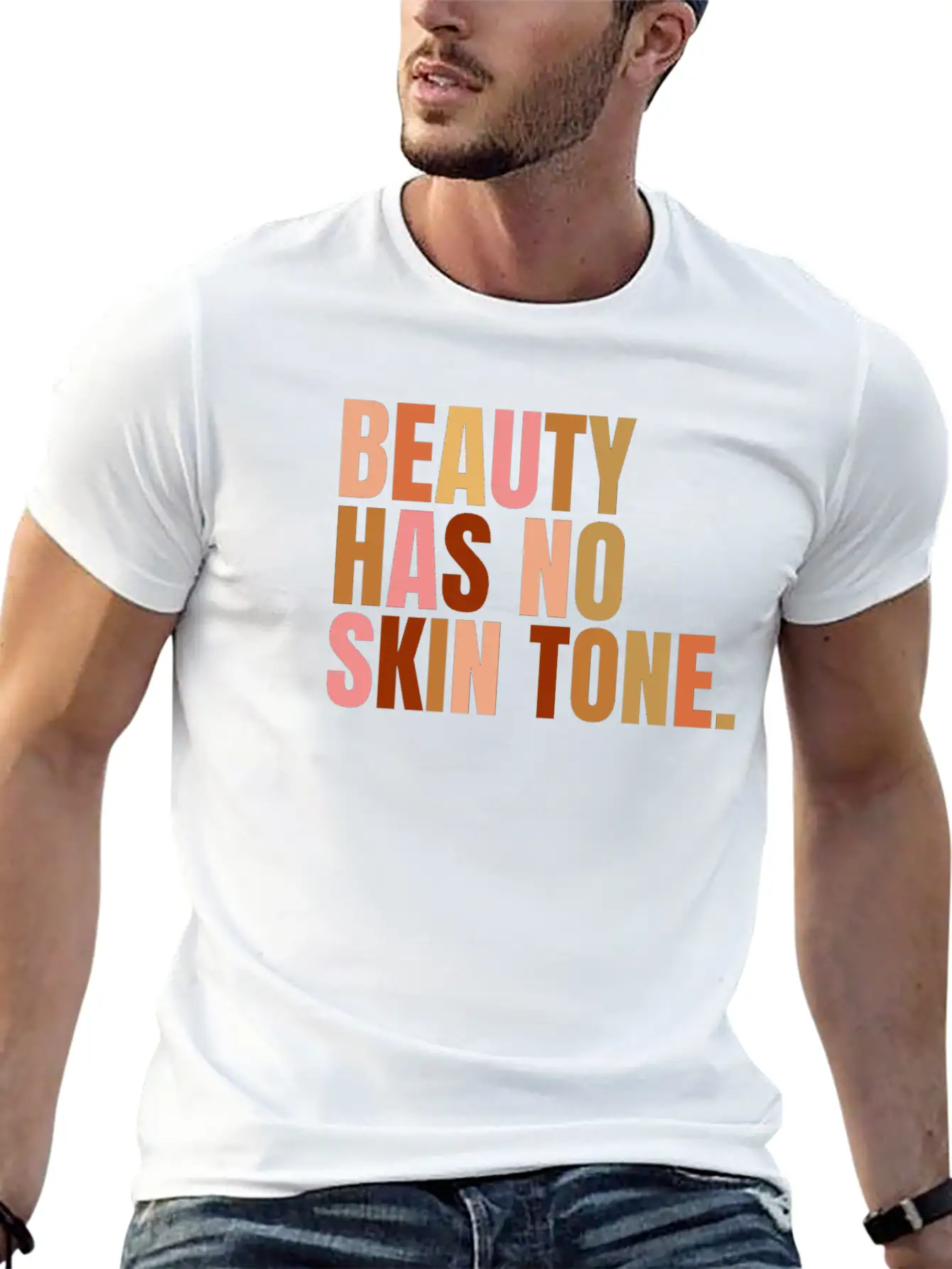 Beauty Has No Skin Tone Melanin Slogan Essential Cotton Tee For Daily Outfits ¨C Unisex Style