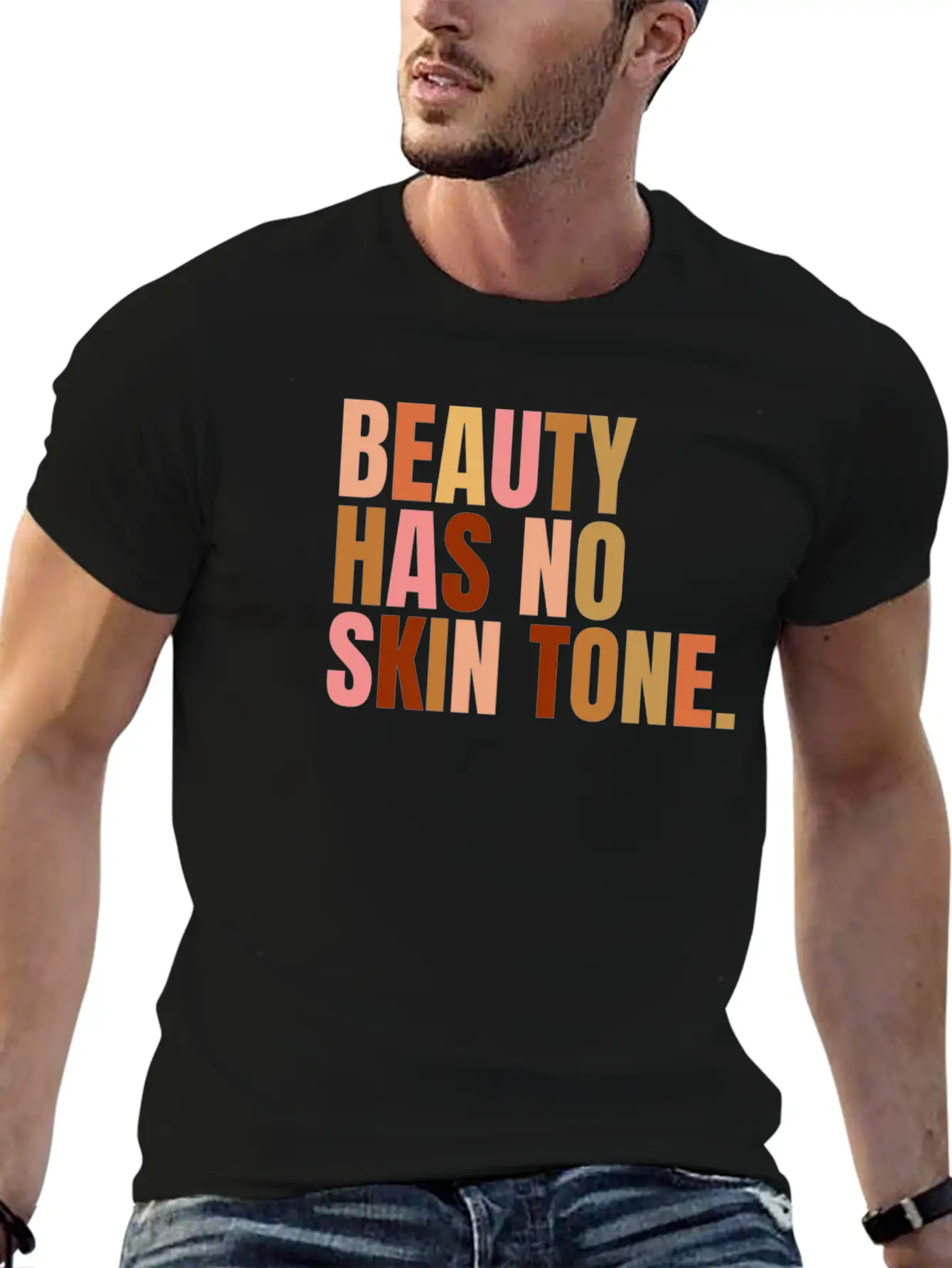 Beauty Has No Skin Tone Melanin Slogan Essential Cotton Tee For Daily Outfits ¨C Unisex Style