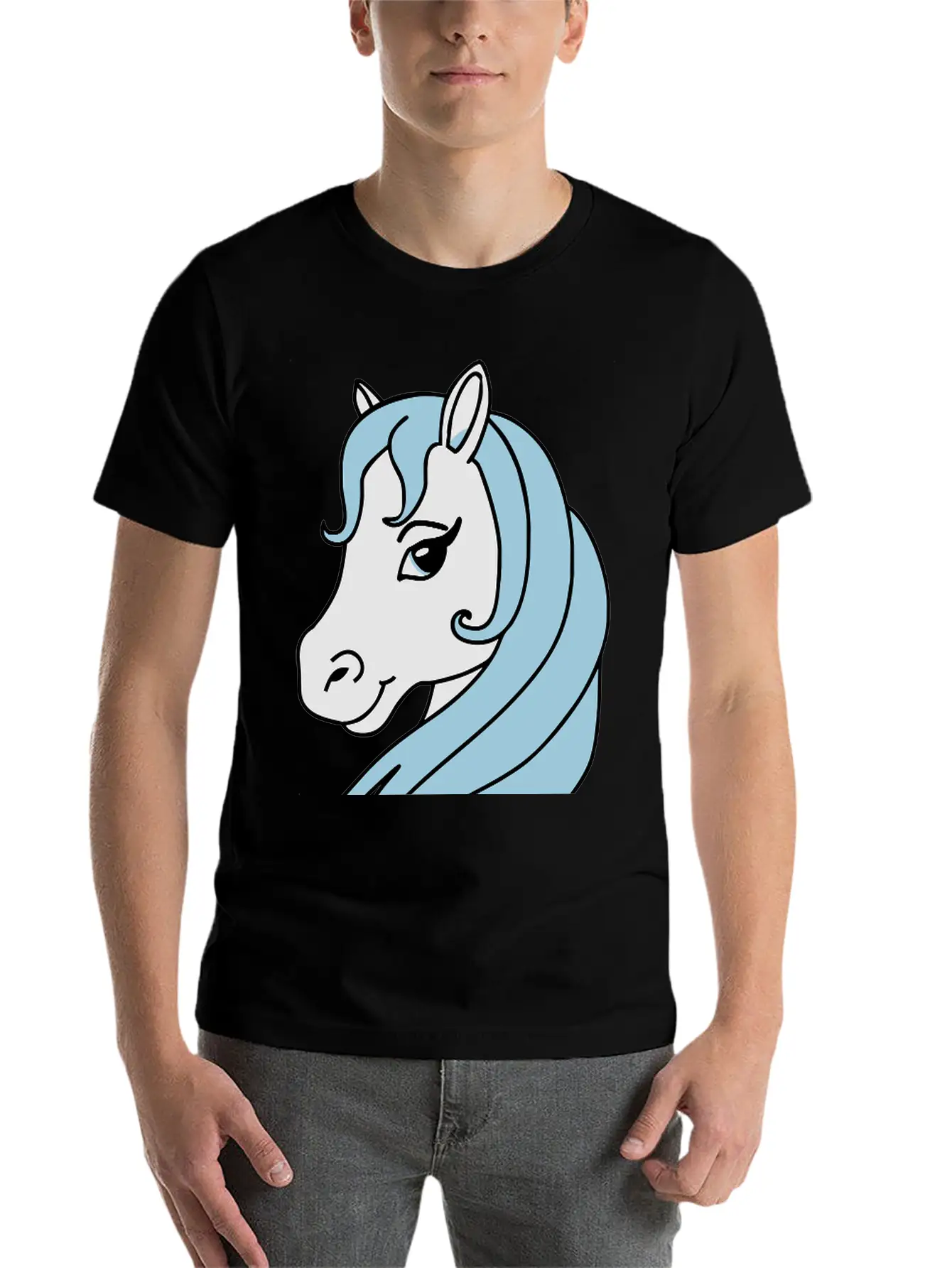 Beauty Horse Head Essential Cotton Tee For Daily Outfits ¨C Unisex Style
