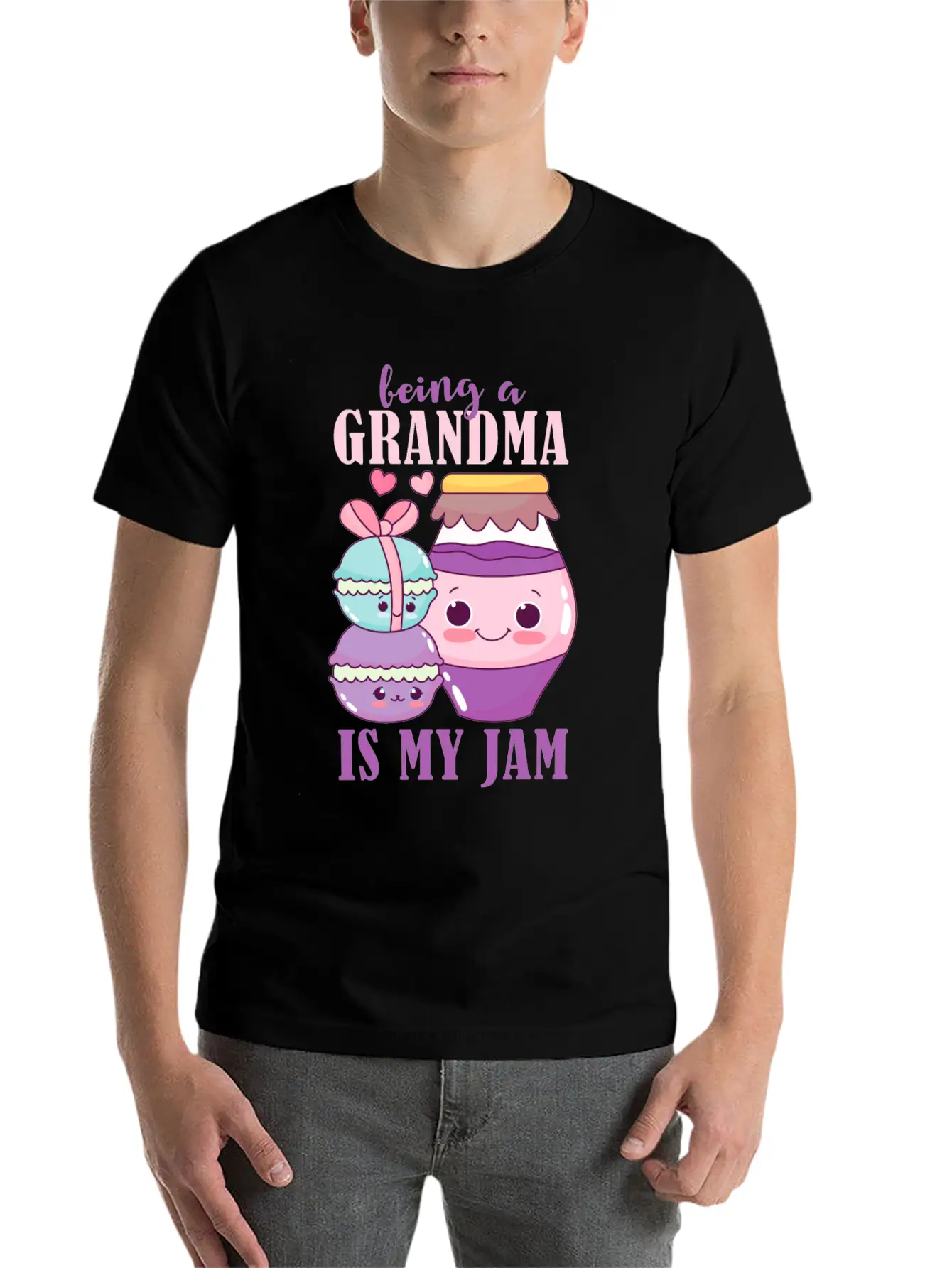 Being A Grandma Is My Jam Design For Grandmother Essential Cotton Tee For Daily Outfits ¨C Unisex Style