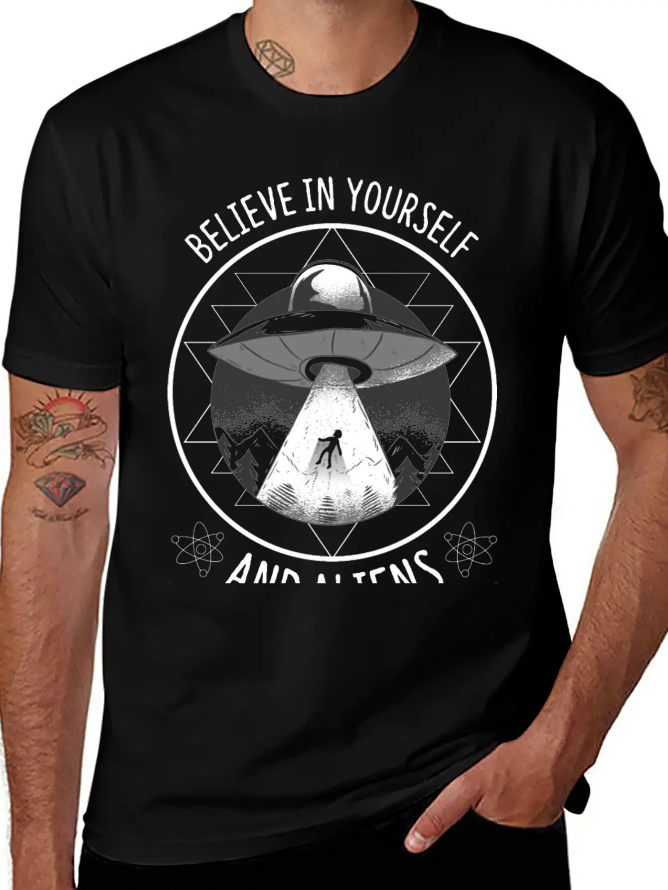 Believe In Yourself And Aliens Ufo Aesthetic Soft Cotton Short Sleeve Tee ¨C Unisex Wardrobe Staple