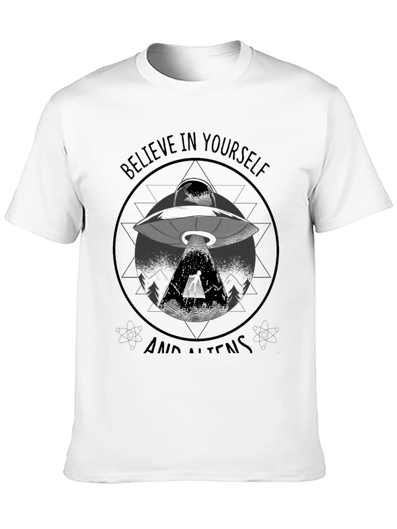 Believe In Yourself And Aliens Ufo Aesthetic Soft Cotton Short Sleeve Tee ¨C Unisex Wardrobe Staple