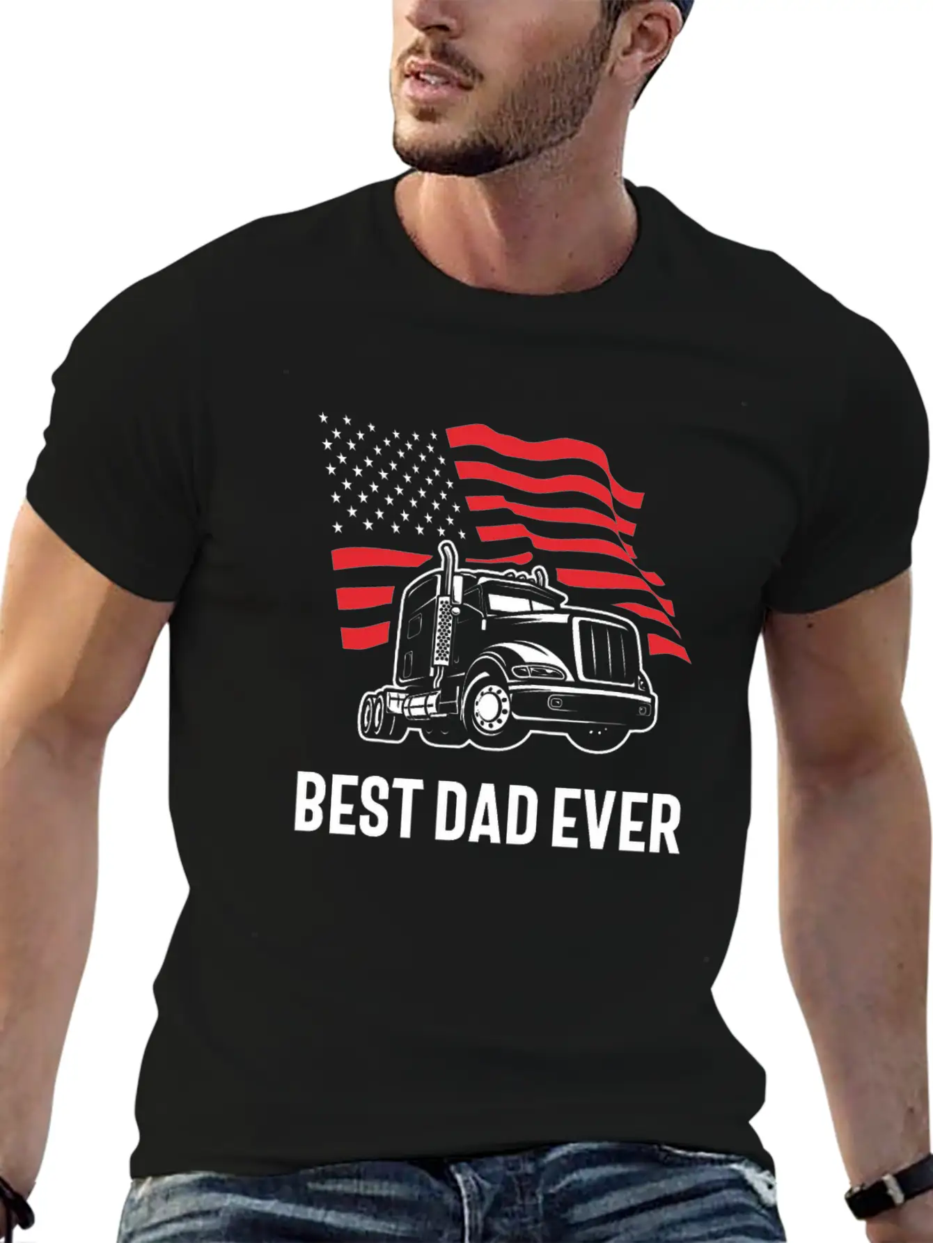 Best Dad Ever - Truck Edition Basic Graphic T-Shirt ¨C Daily Comfort In Soft Cotton
