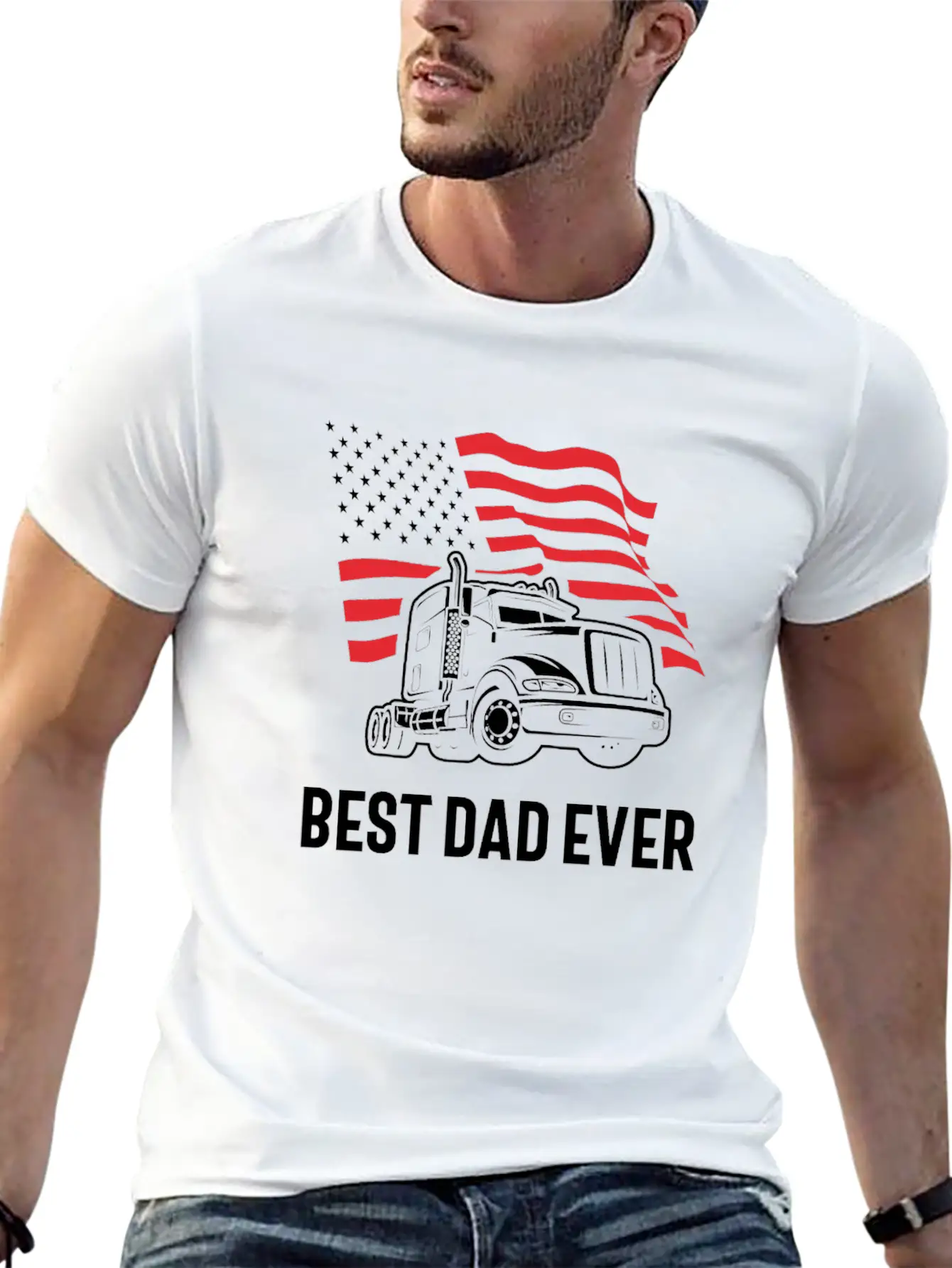 Best Dad Ever - Truck Edition Basic Graphic T-Shirt ¨C Daily Comfort In Soft Cotton