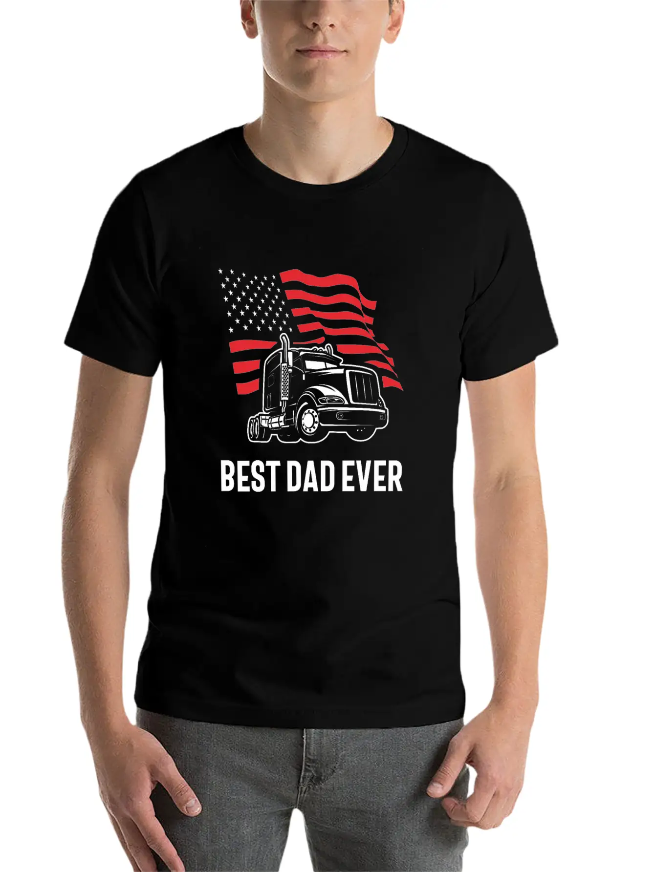 Best Dad Ever - Truck Edition Basic Graphic T-Shirt ¨C Daily Comfort In Soft Cotton