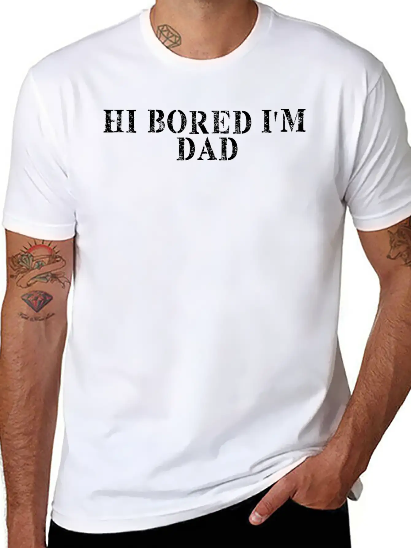 Best Friend Funny - Hi Bored I M Dad Basic Graphic T-Shirt ¨C Daily Comfort In Soft Cotton
