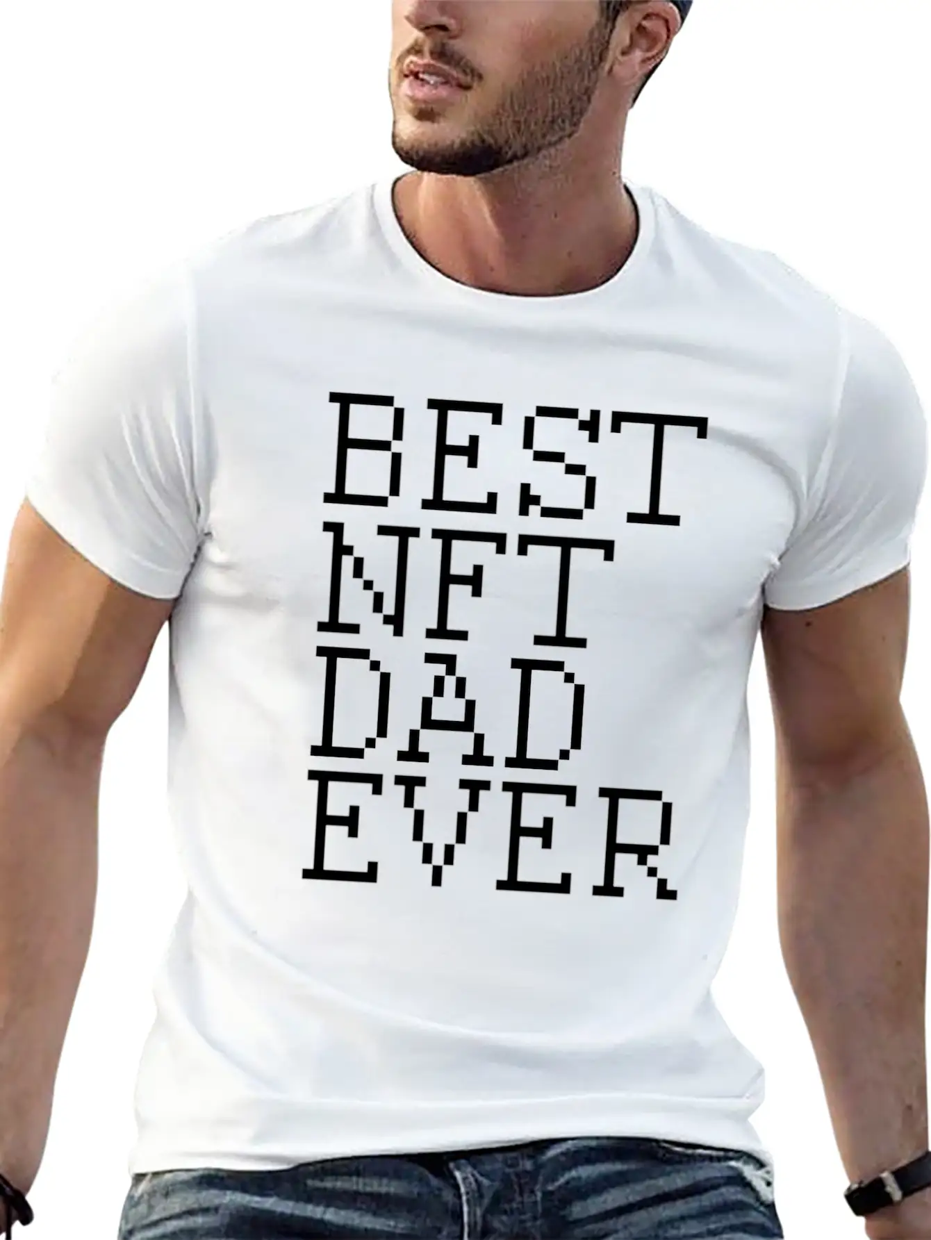 Best NFT Dad Ever Non-Fungible Token Crypto Art Essential Cotton Tee For Daily Outfits ¨C Unisex Style