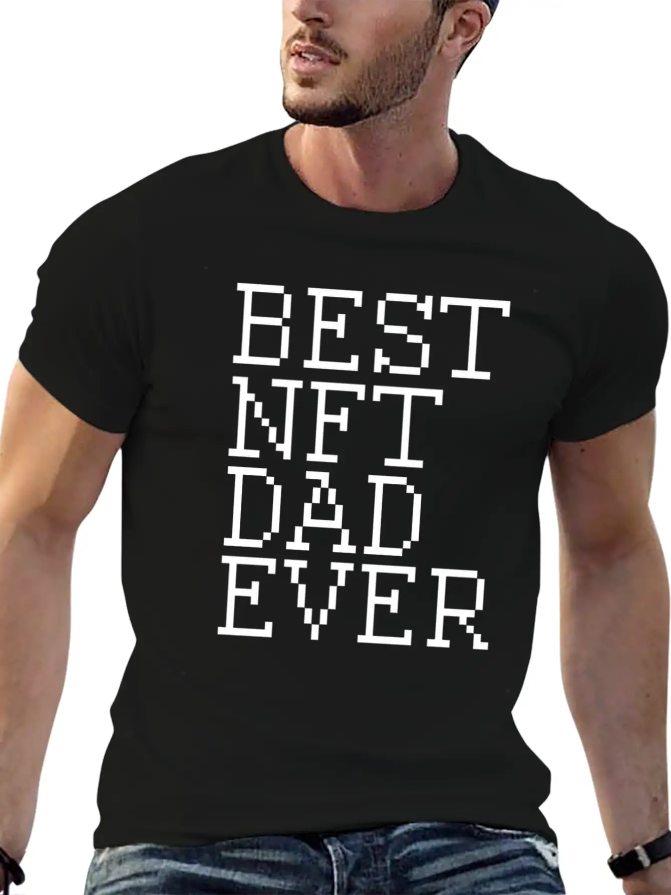 Best NFT Dad Ever Non-Fungible Token Crypto Art Essential Cotton Tee For Daily Outfits ¨C Unisex Style