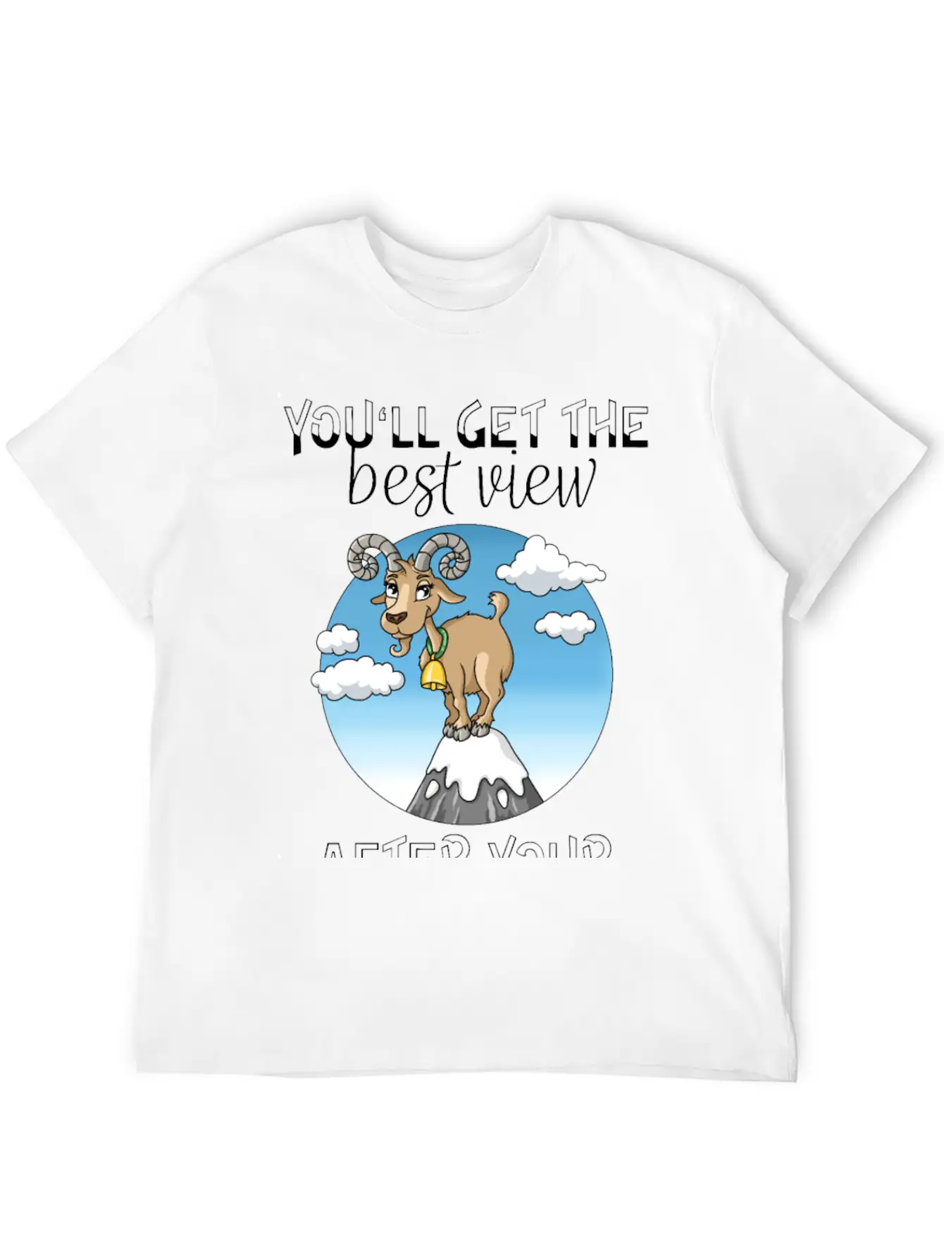 Best View Climbing Mountain Goat Design Soft Cotton Short Sleeve Tee ¨C Unisex Wardrobe Staple