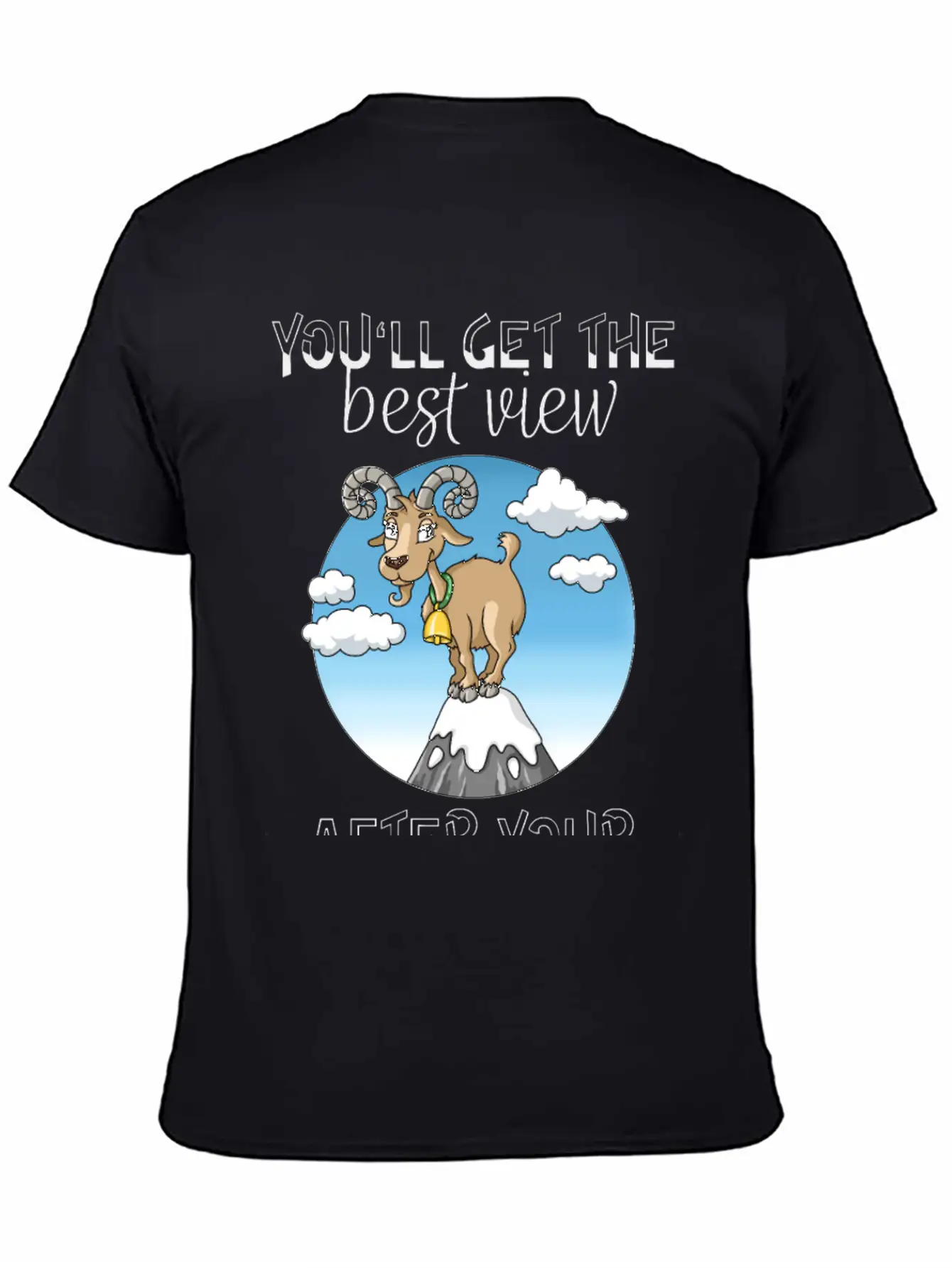 Best View Climbing Mountain Goat Design Soft Cotton Short Sleeve Tee ¨C Unisex Wardrobe Staple
