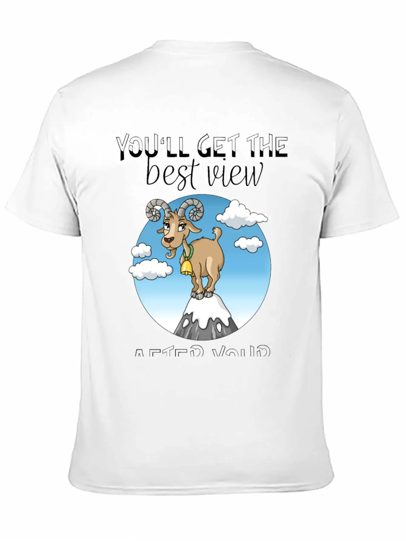Best View Climbing Mountain Goat Design Soft Cotton Short Sleeve Tee ¨C Unisex Wardrobe Staple