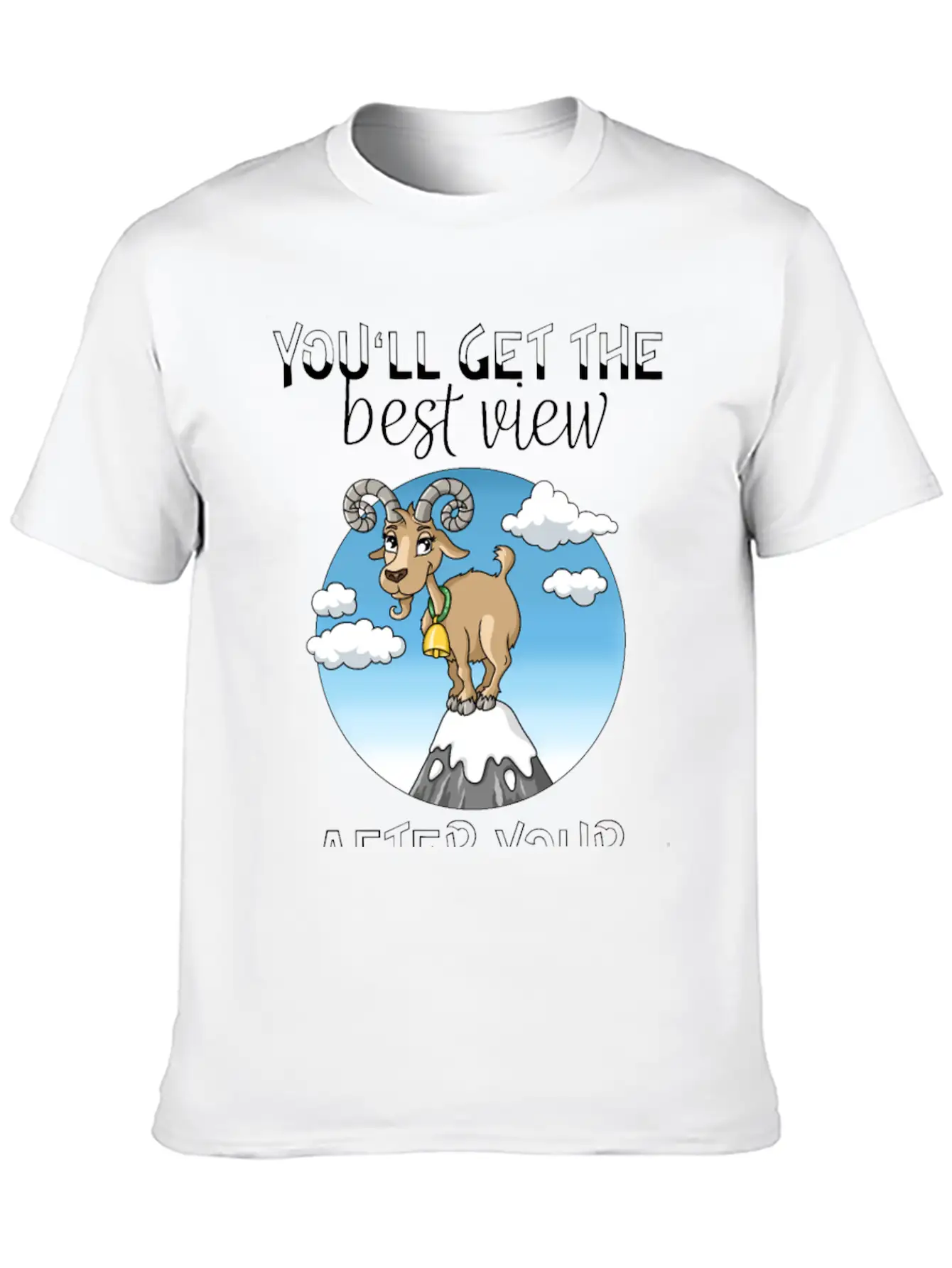 Best View Climbing Mountain Goat Design Soft Cotton Short Sleeve Tee ¨C Unisex Wardrobe Staple
