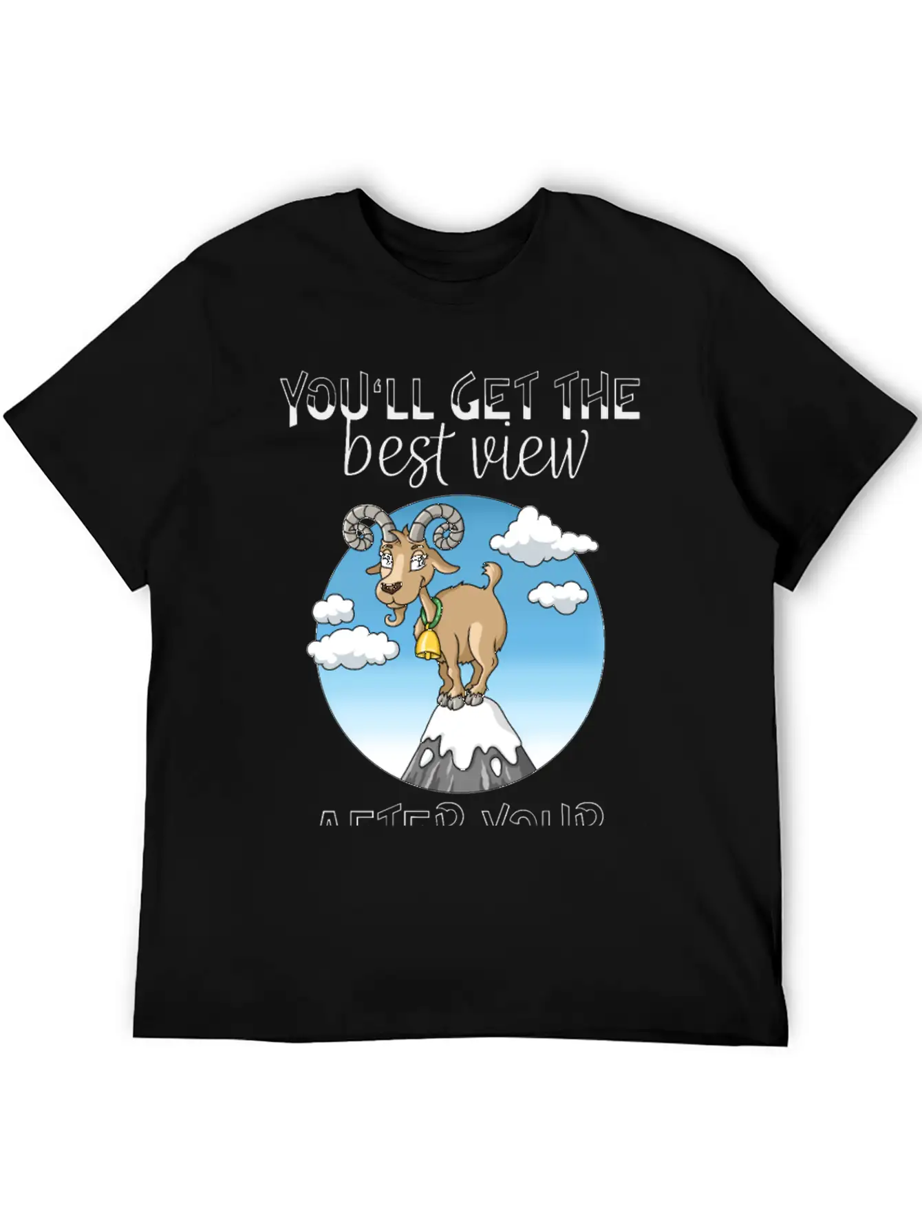 Best View Climbing Mountain Goat Design Soft Cotton Short Sleeve Tee ¨C Unisex Wardrobe Staple