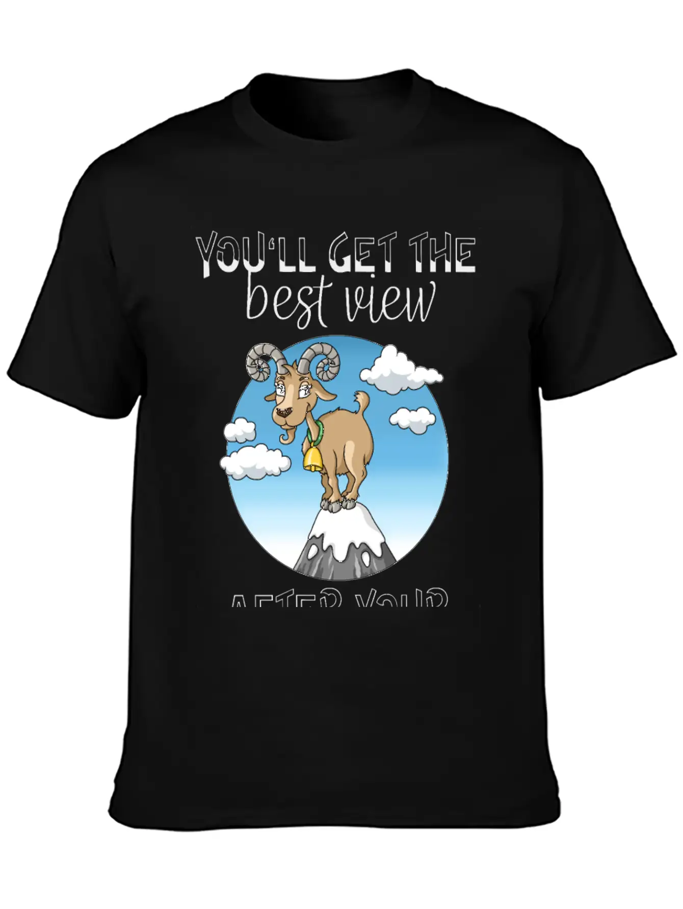 Best View Climbing Mountain Goat Design Soft Cotton Short Sleeve Tee ¨C Unisex Wardrobe Staple