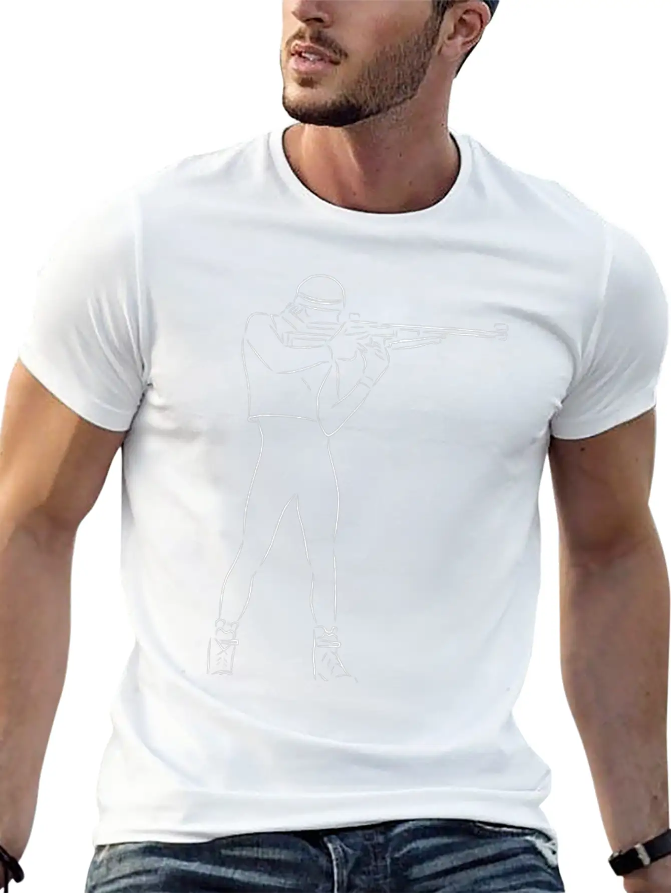 Biathlon Sport Sport Winter Sports Men Basic Graphic T-Shirt ¨C Daily Comfort In Soft Cotton