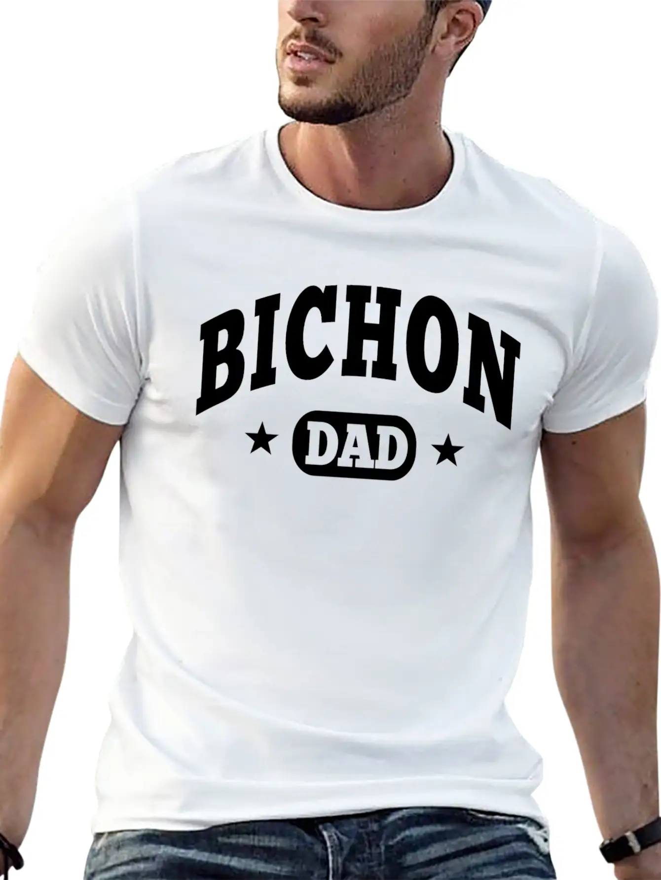 Bichon Dad Essential Cotton Tee For Daily Outfits ¨C Unisex Style
