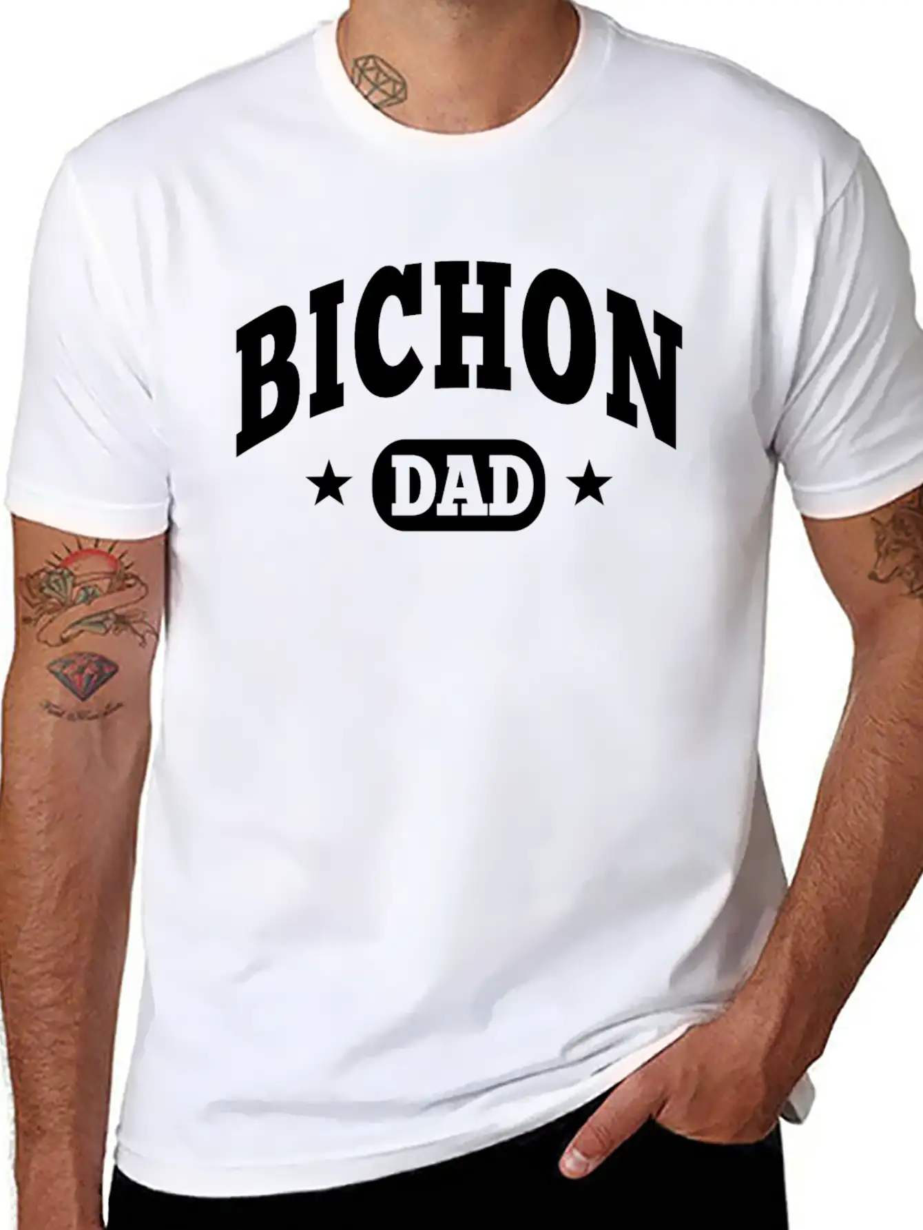 Bichon Dad Essential Cotton Tee For Daily Outfits ¨C Unisex Style