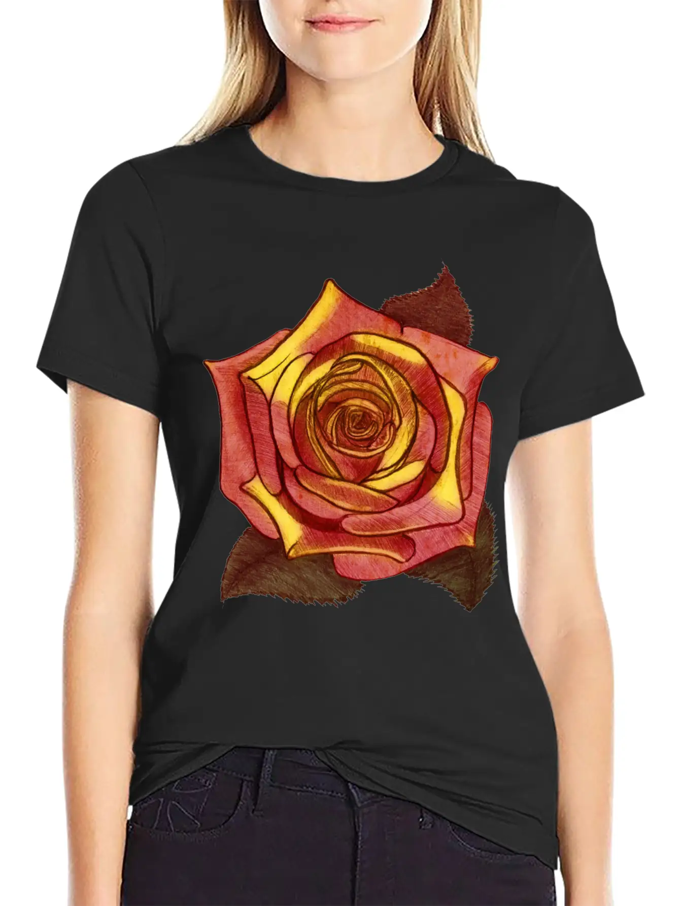 Big Red Rose Flower Beautiful Art Love Gardener Soft Cotton Short Sleeve Tee ¨C Unisex Wardrobe Staple