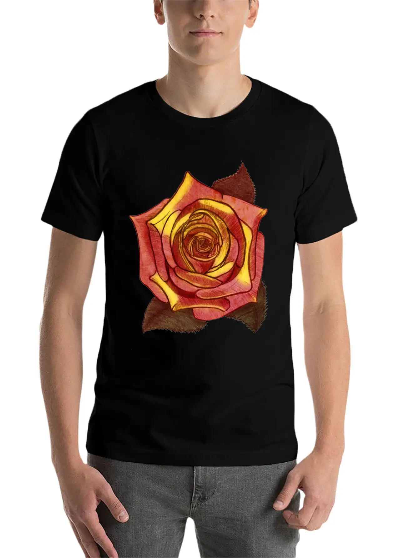 Big Red Rose Flower Beautiful Art Love Gardener Soft Cotton Short Sleeve Tee ¨C Unisex Wardrobe Staple