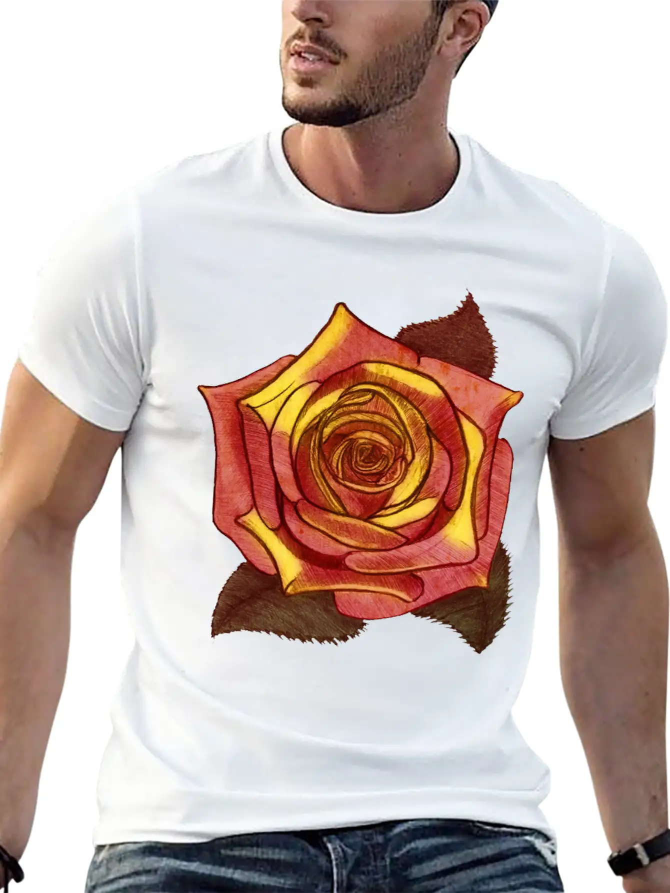 Big Red Rose Flower Beautiful Art Love Gardener Soft Cotton Short Sleeve Tee ¨C Unisex Wardrobe Staple