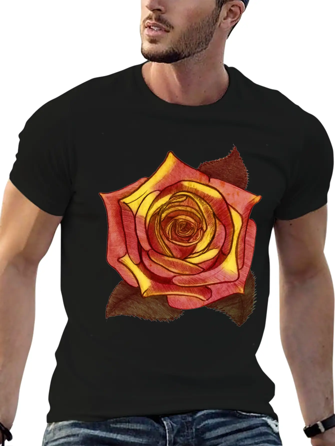 Big Red Rose Flower Beautiful Art Love Gardener Soft Cotton Short Sleeve Tee ¨C Unisex Wardrobe Staple