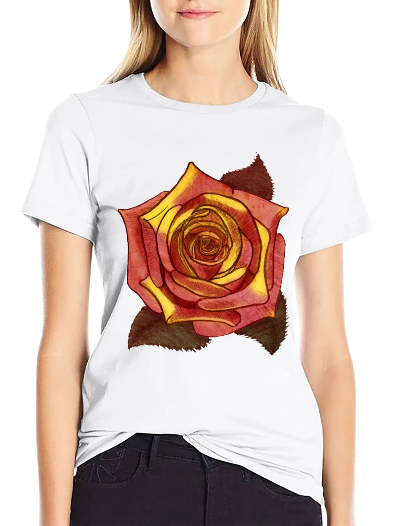 Big Red Rose Flower Beautiful Art Love Gardener Soft Cotton Short Sleeve Tee ¨C Unisex Wardrobe Staple